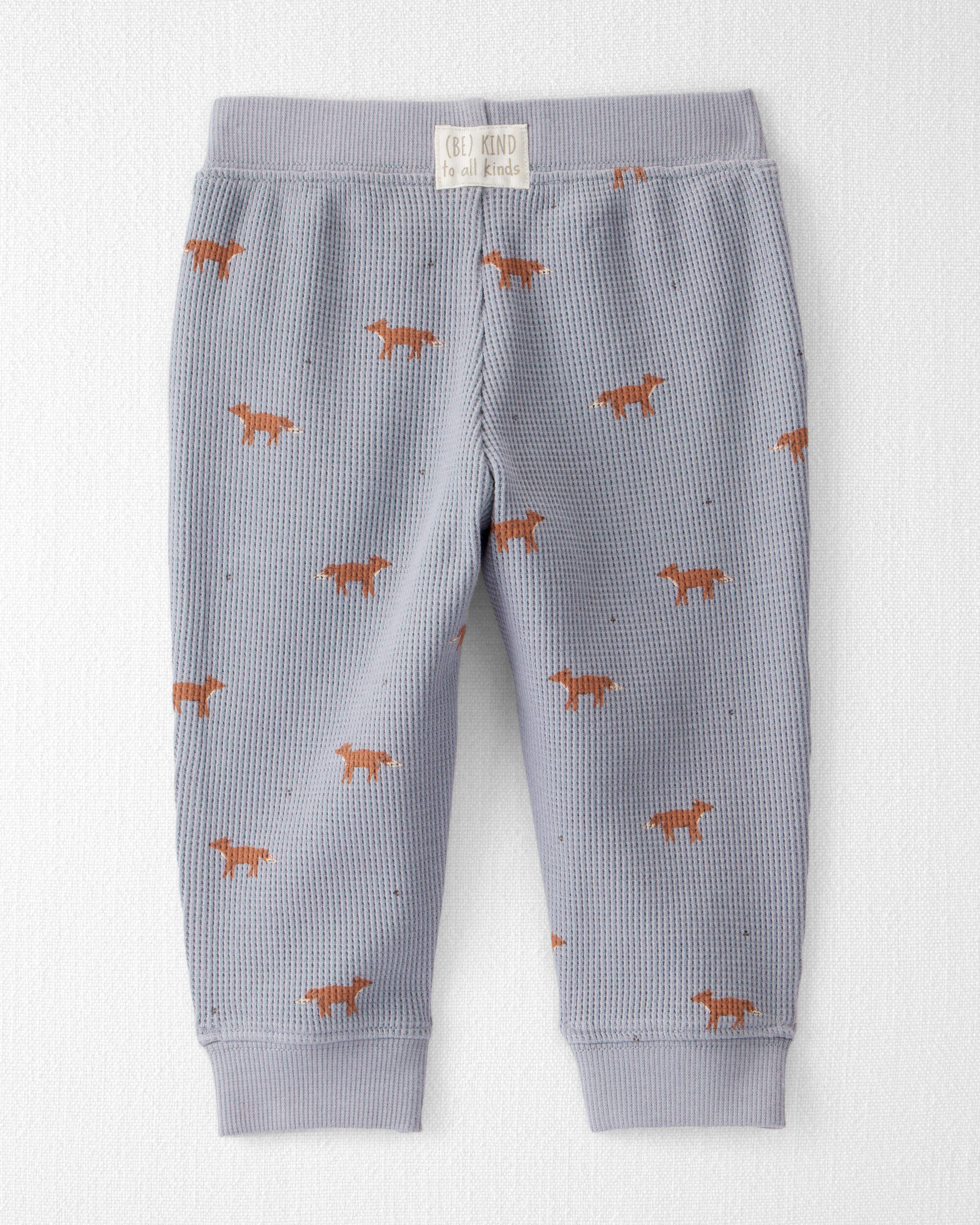 Baby Organic Cotton Waffle Knit Set Shadow Fox Print