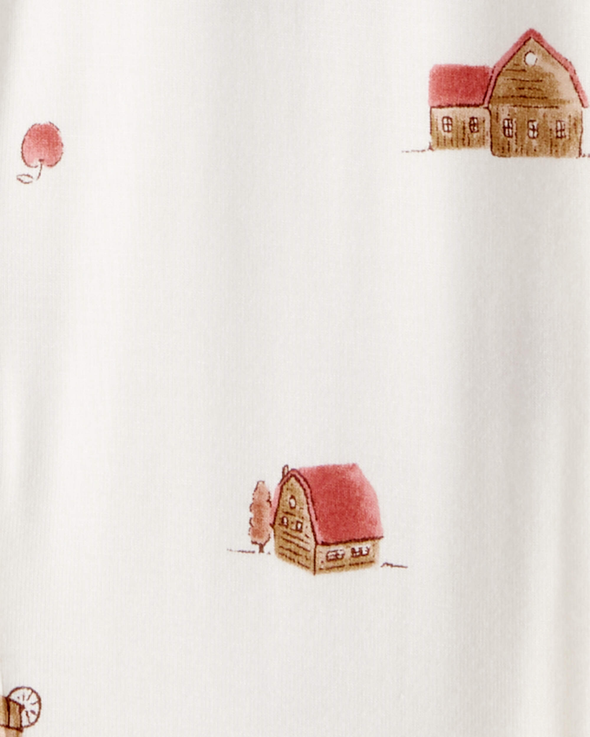 Baby Barn Print PurelySoft 2-Way Zip 1-Piece pyjamas - Ivory