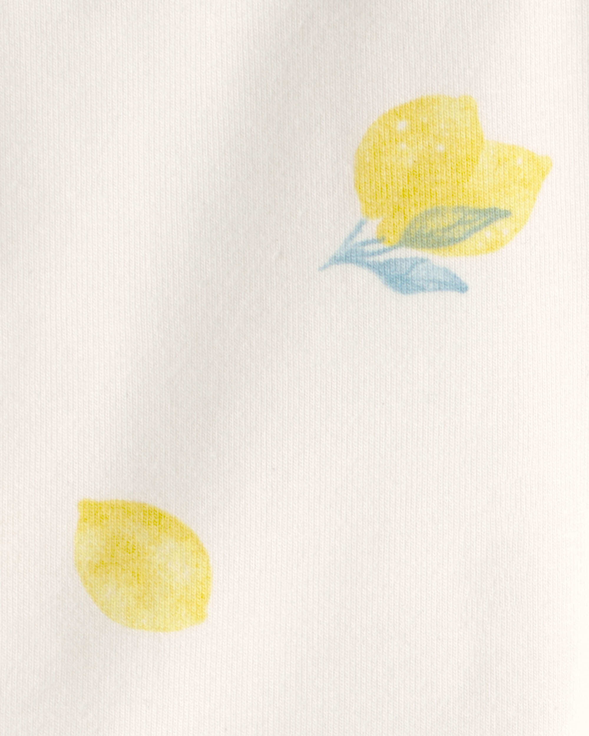 Baby Girl Lemon Bike Shorts - Cream