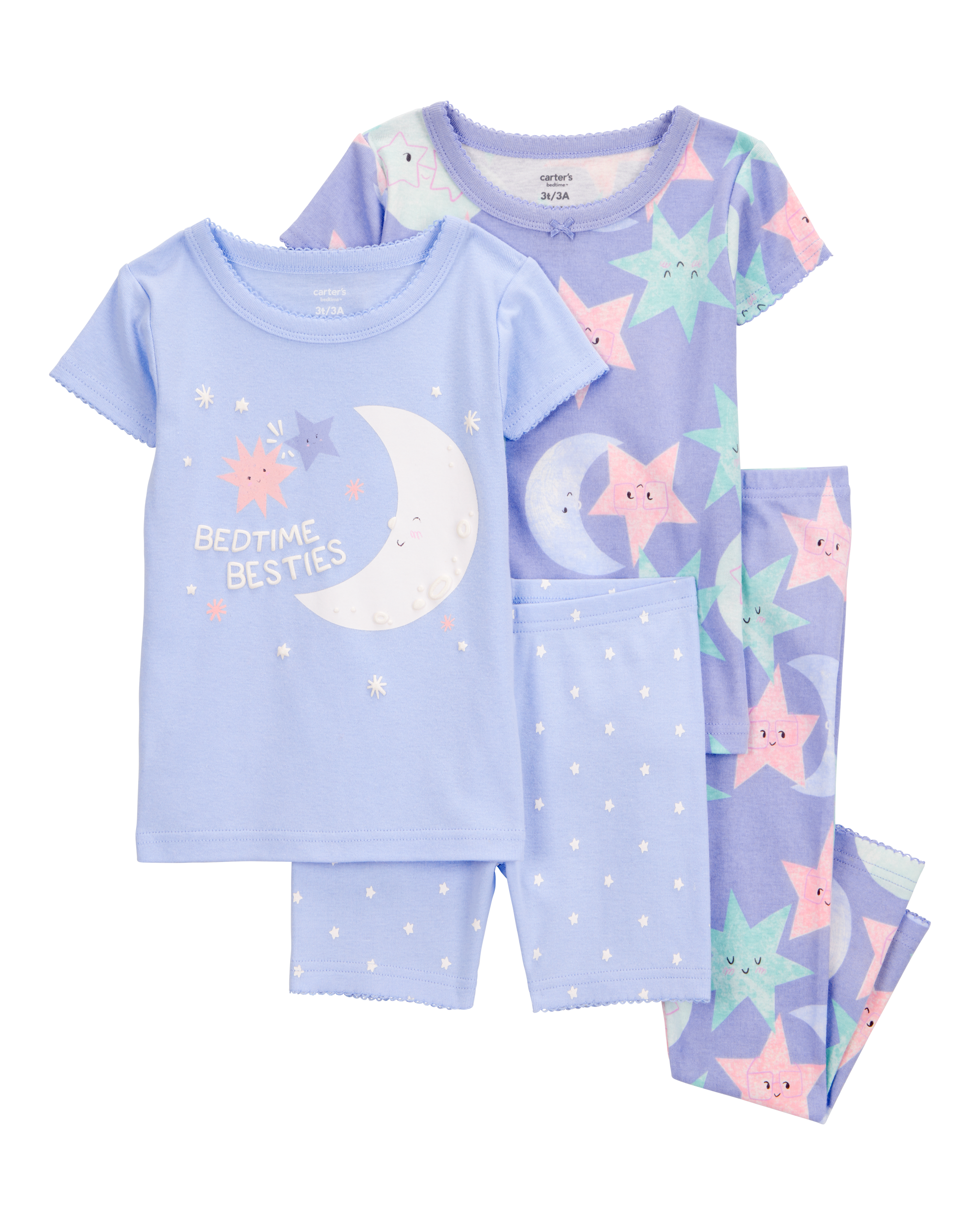 Baby 4-Piece Moon 100% Snug Fit Cotton Pyjamas