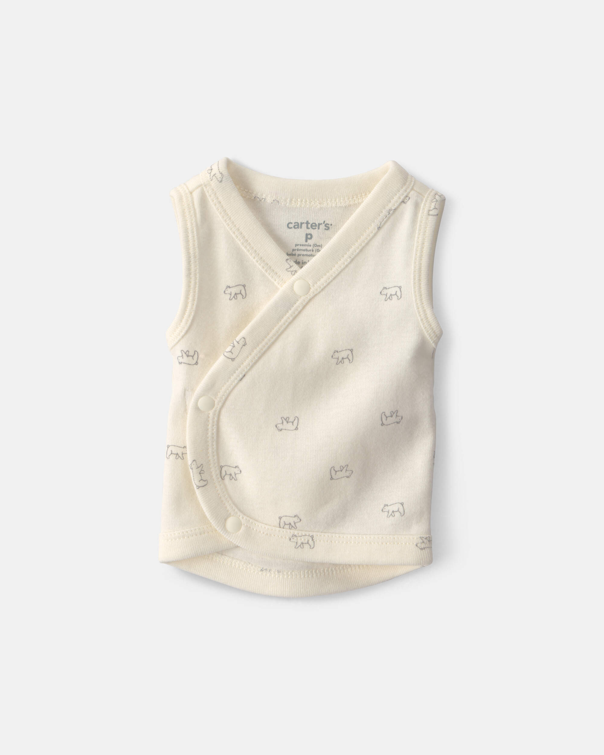 Baby Bear Side-Snap Tank - Cream