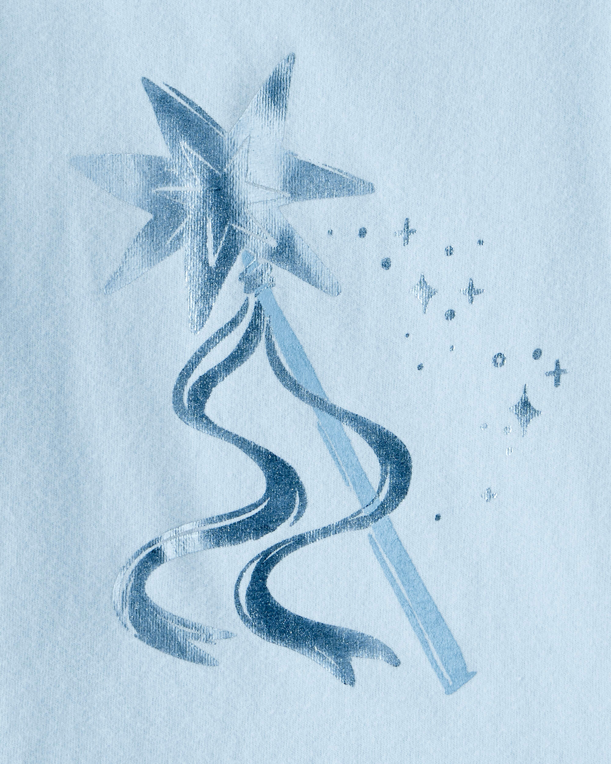 Baby Girl Metallic Princess Wand Long-Sleeve Graphic Tee - Blue