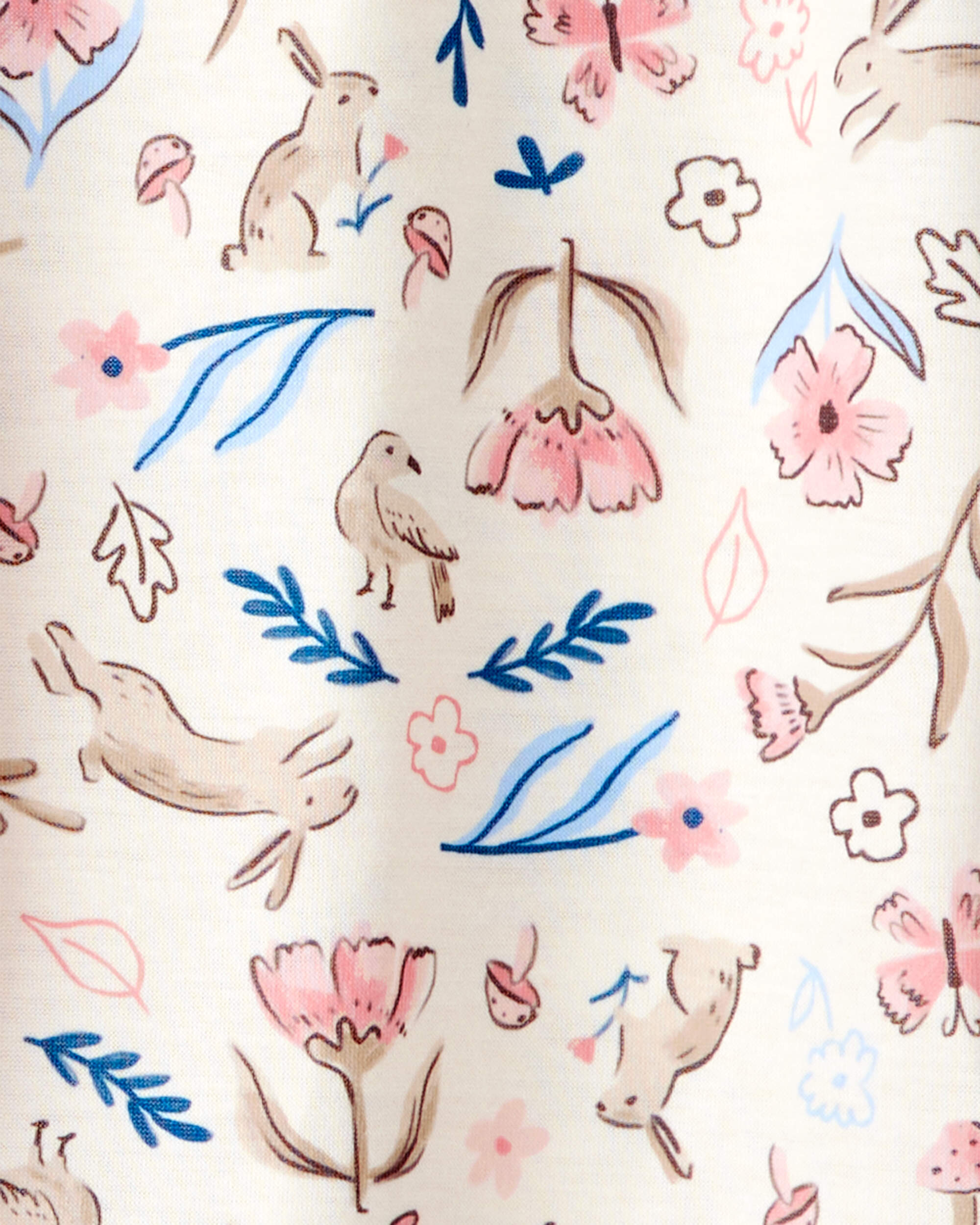 Girls 2-Pack Floral Bunnies Nightgowns