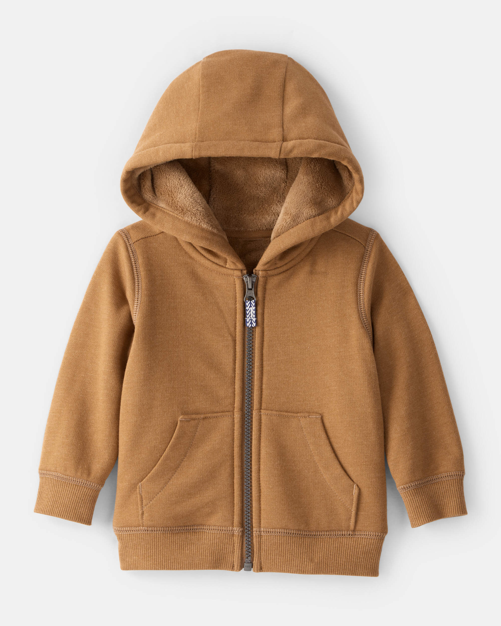 Baby Boy Long-Sleeve Hooded Zip-Up Jacket - Brown
