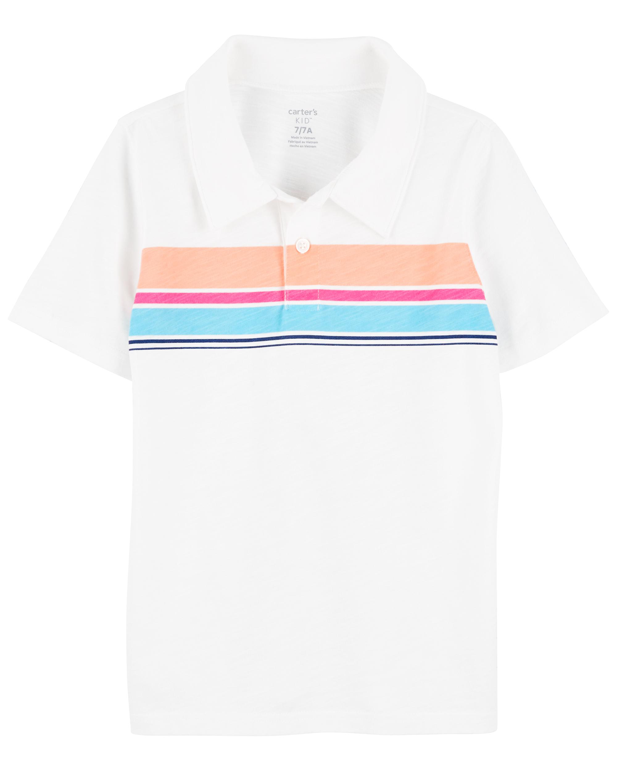 White Striped Slub Jersey Polo | Carter's Oshkosh Canada