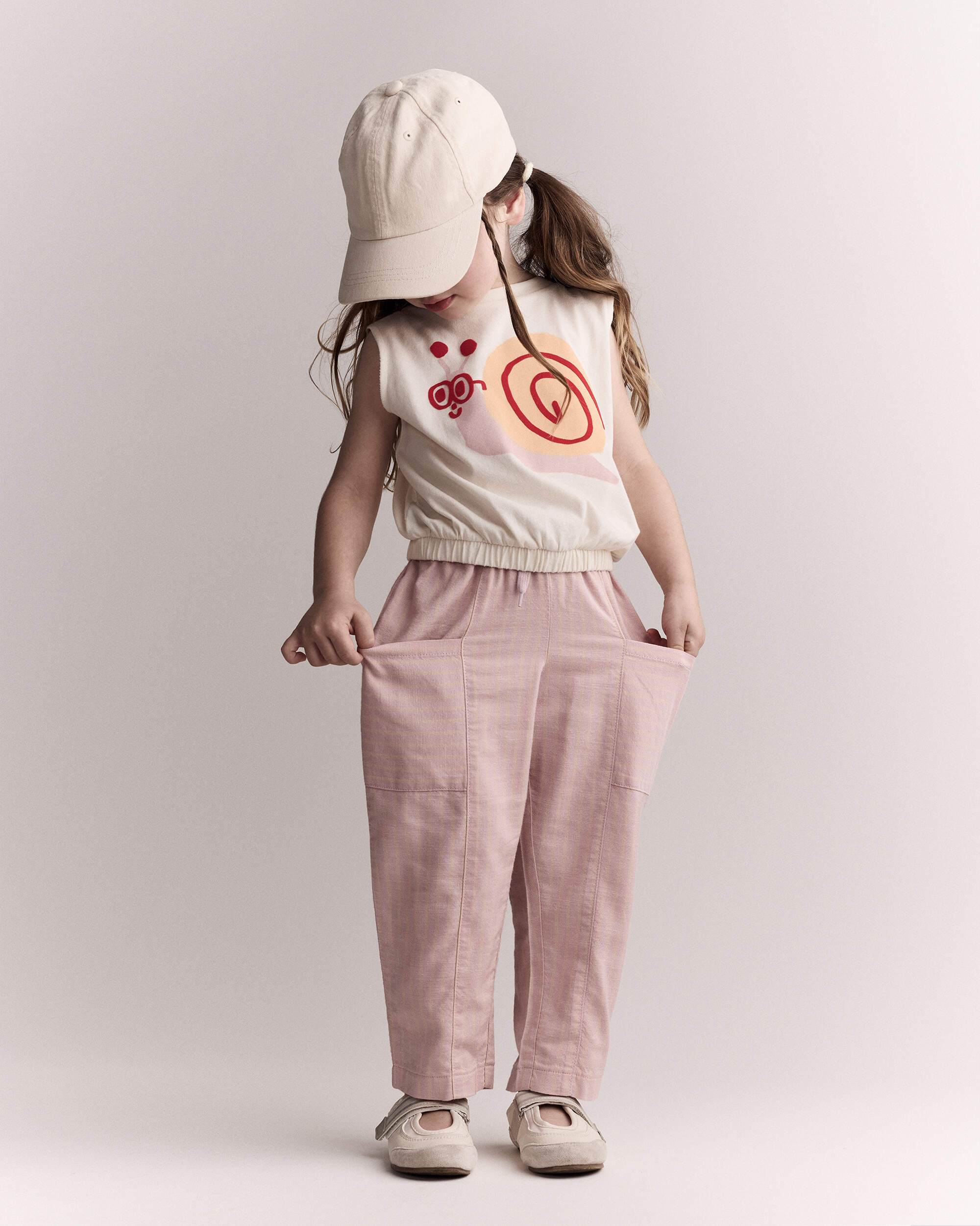 Toddler Girl Pocket Pant Stripes - Rose