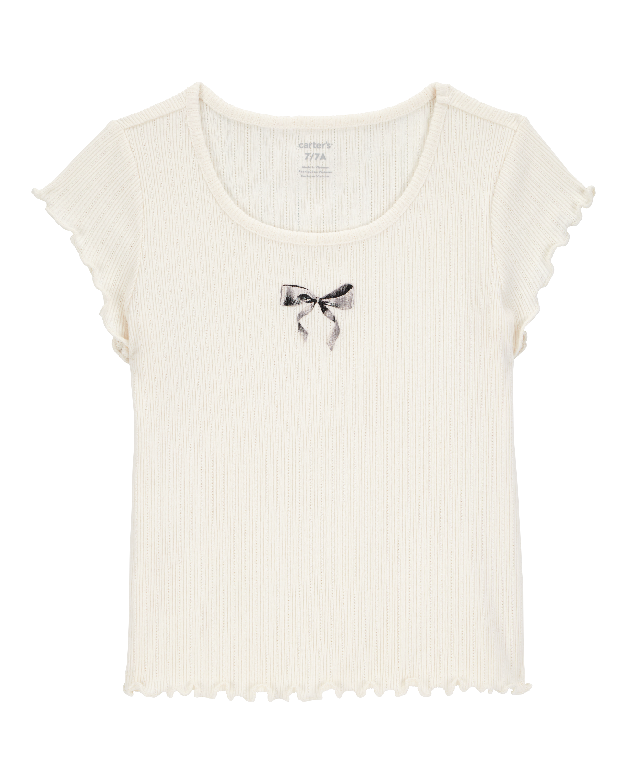 Kid Bow Pointelle Baby Tee