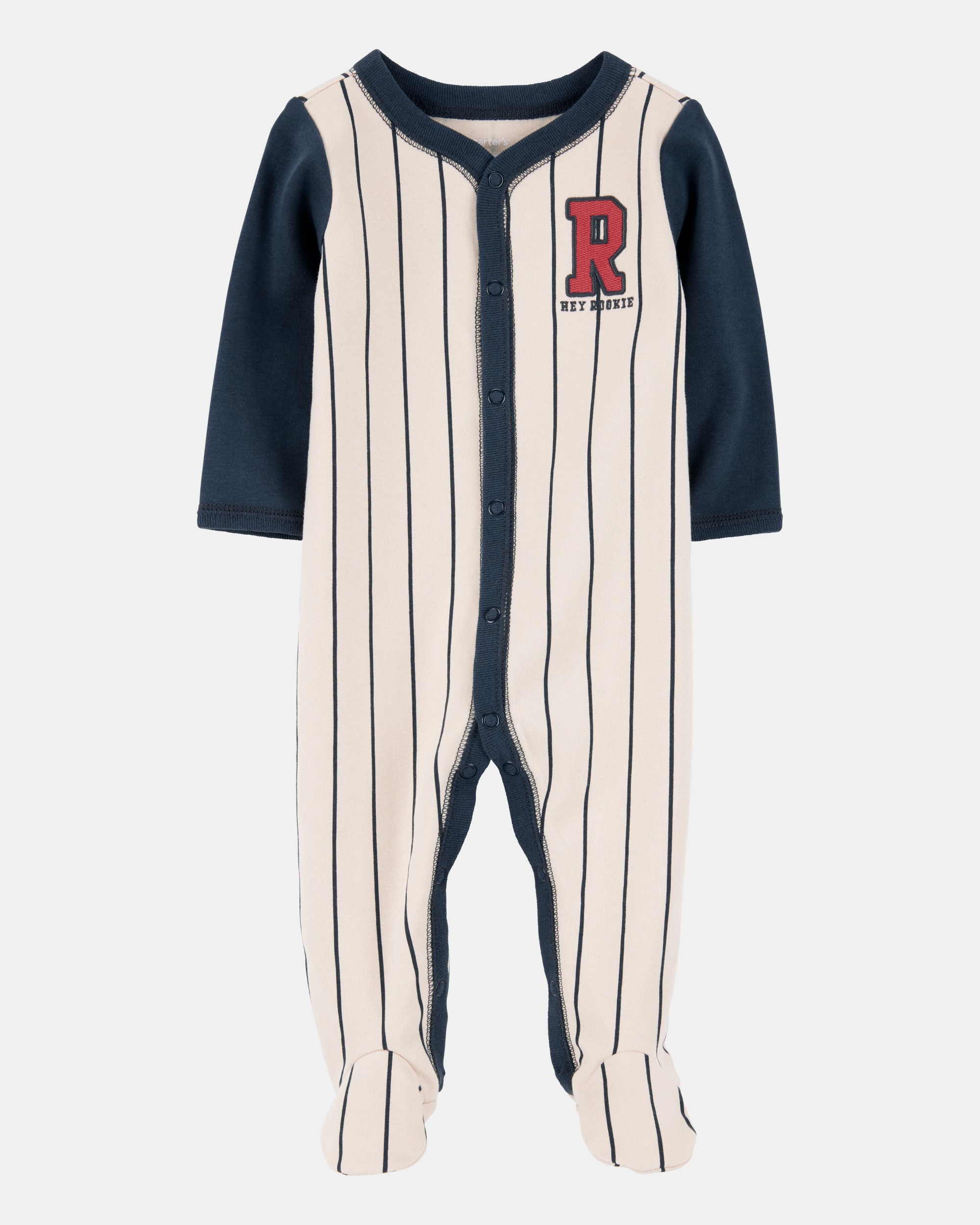 Baby Boy Baseball Rookie Snap-Up Cotton sleeper Pyjamas