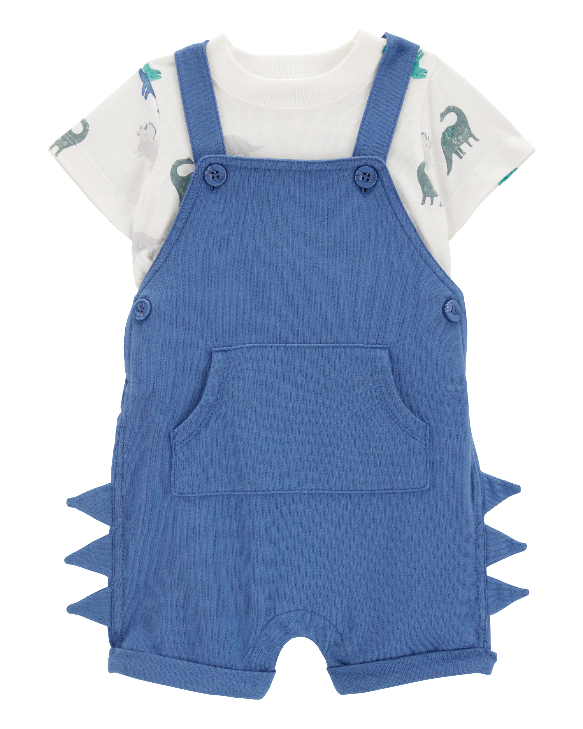 Baby 2-Piece Dinosaur Tee & Shortall Set - Navy