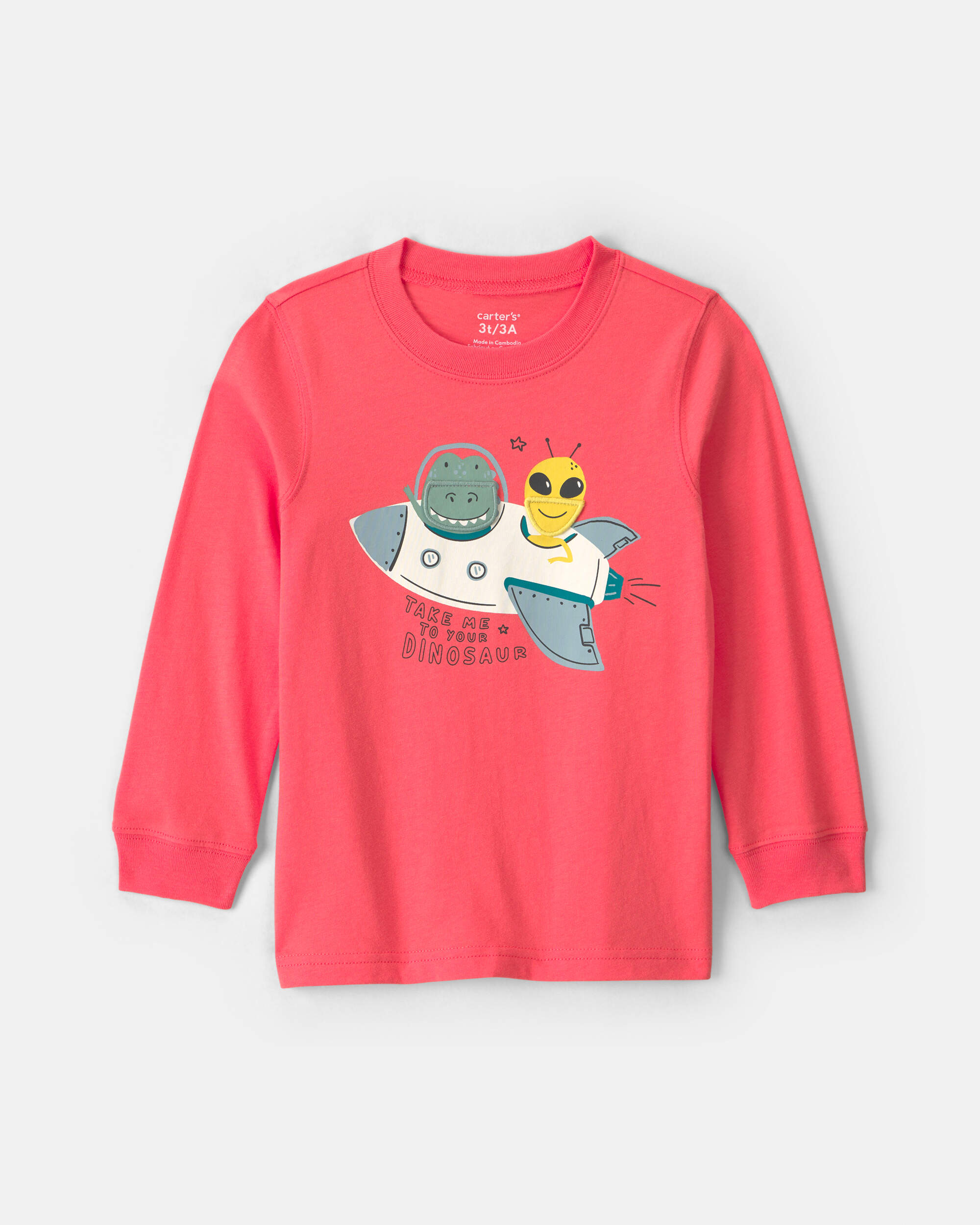 Toddler Boy 'Space Dino' Long-Sleeve Graphic Tee - Orange