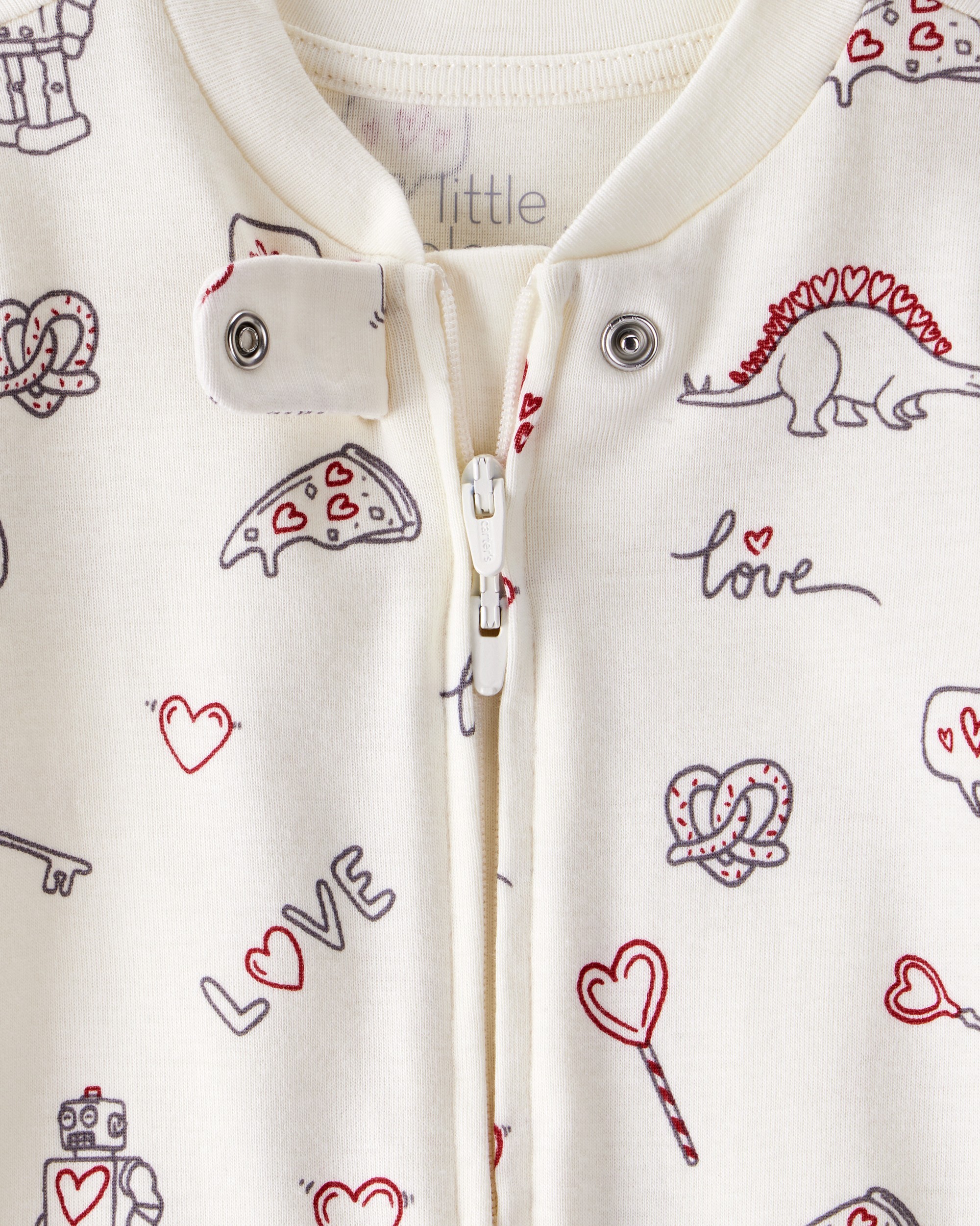 Baby Organic Cotton Sleep & Play Pyjamas Little Loves Print