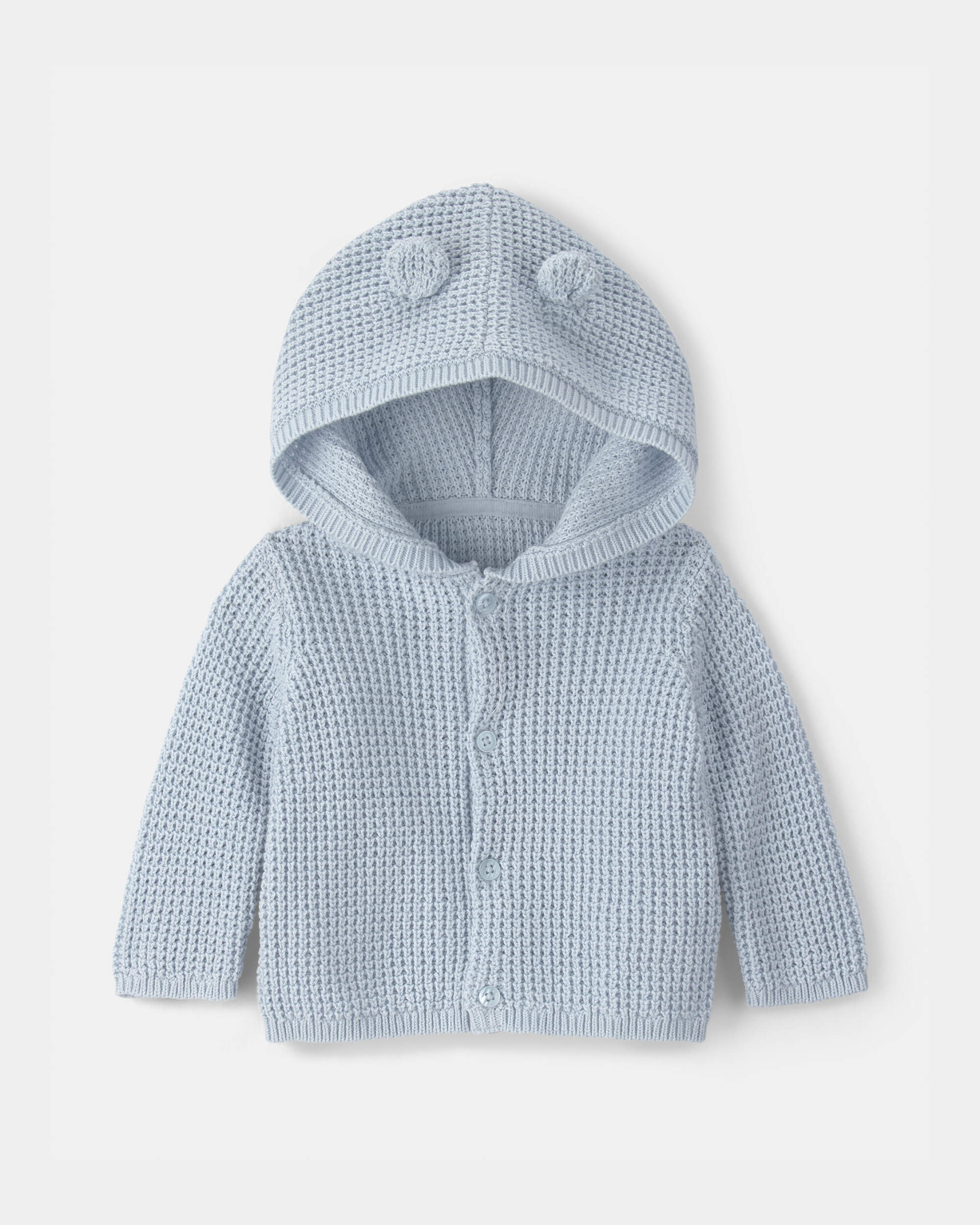 Baby Boy Bear Ears Hooded Sweater - Blue