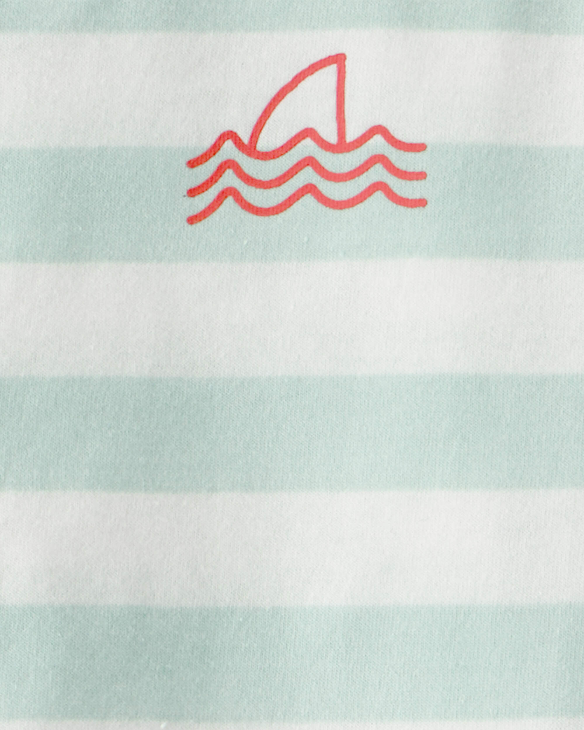 Toddler Boy 2-Piece Shark Striped Top & Short Set - Blue/Ivory