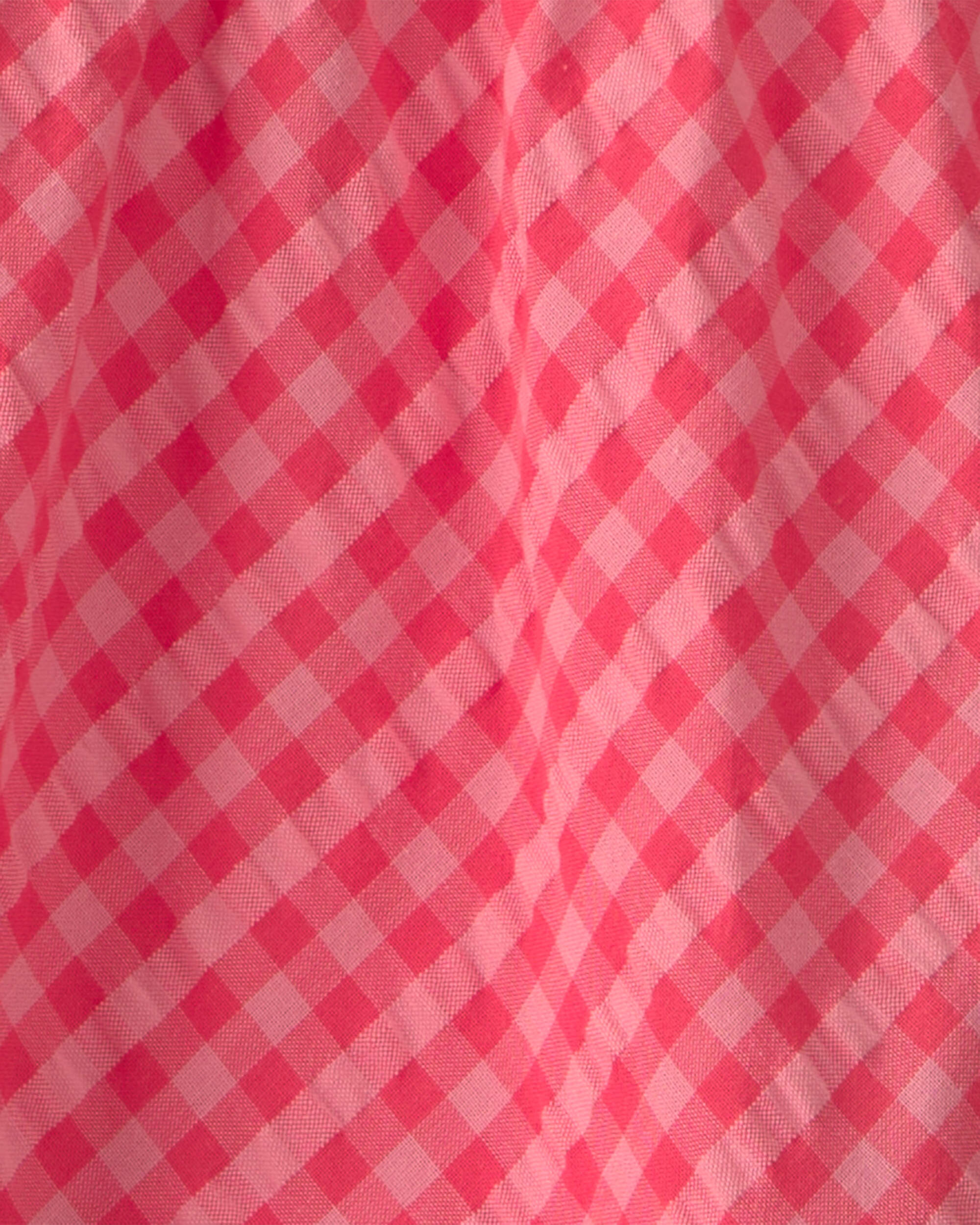 Baby Girl Gingham Tiered Dress - Red