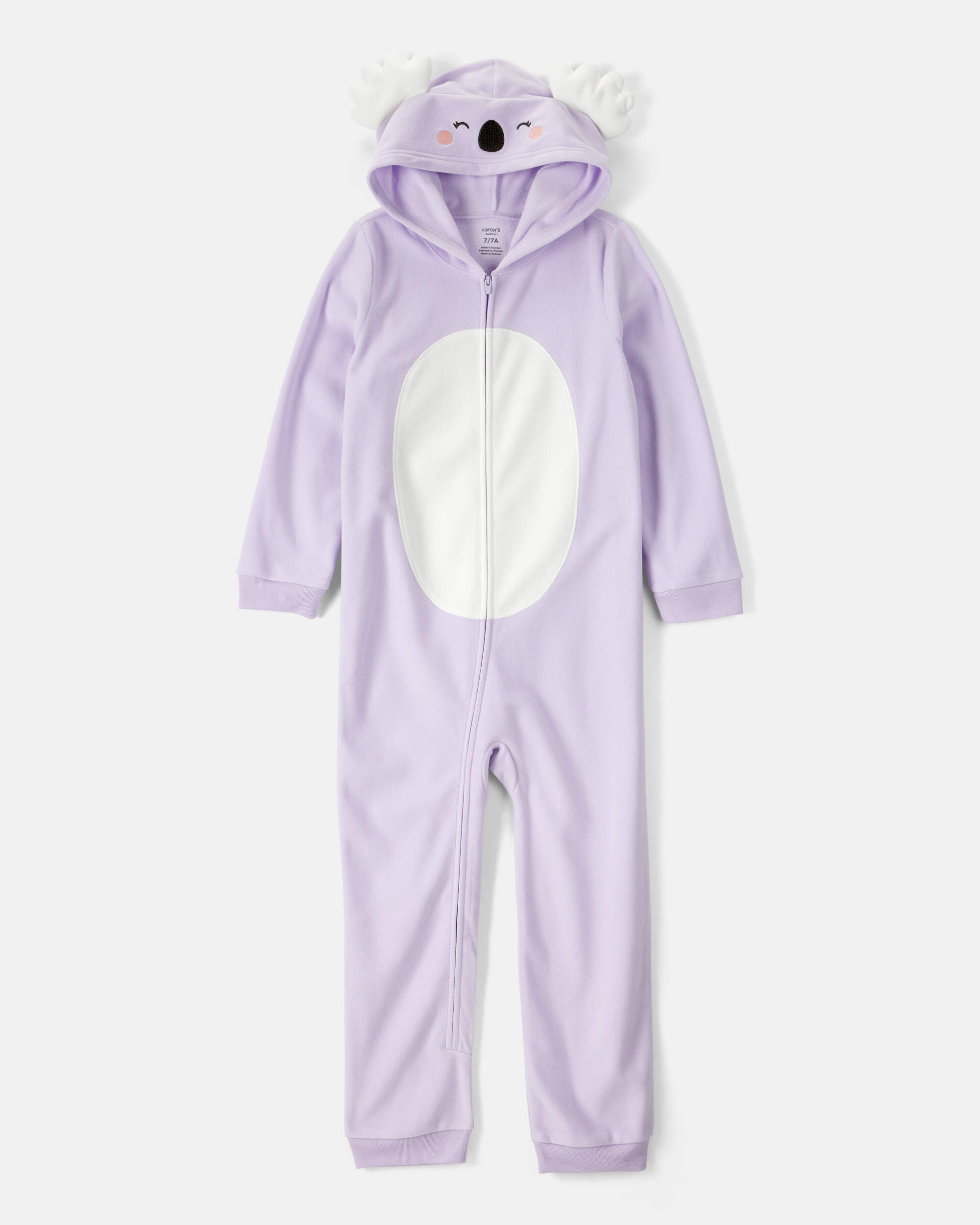 Girls Koala Long-Sleeve Loose Fit 1-Piece Pyjamas - Purple
