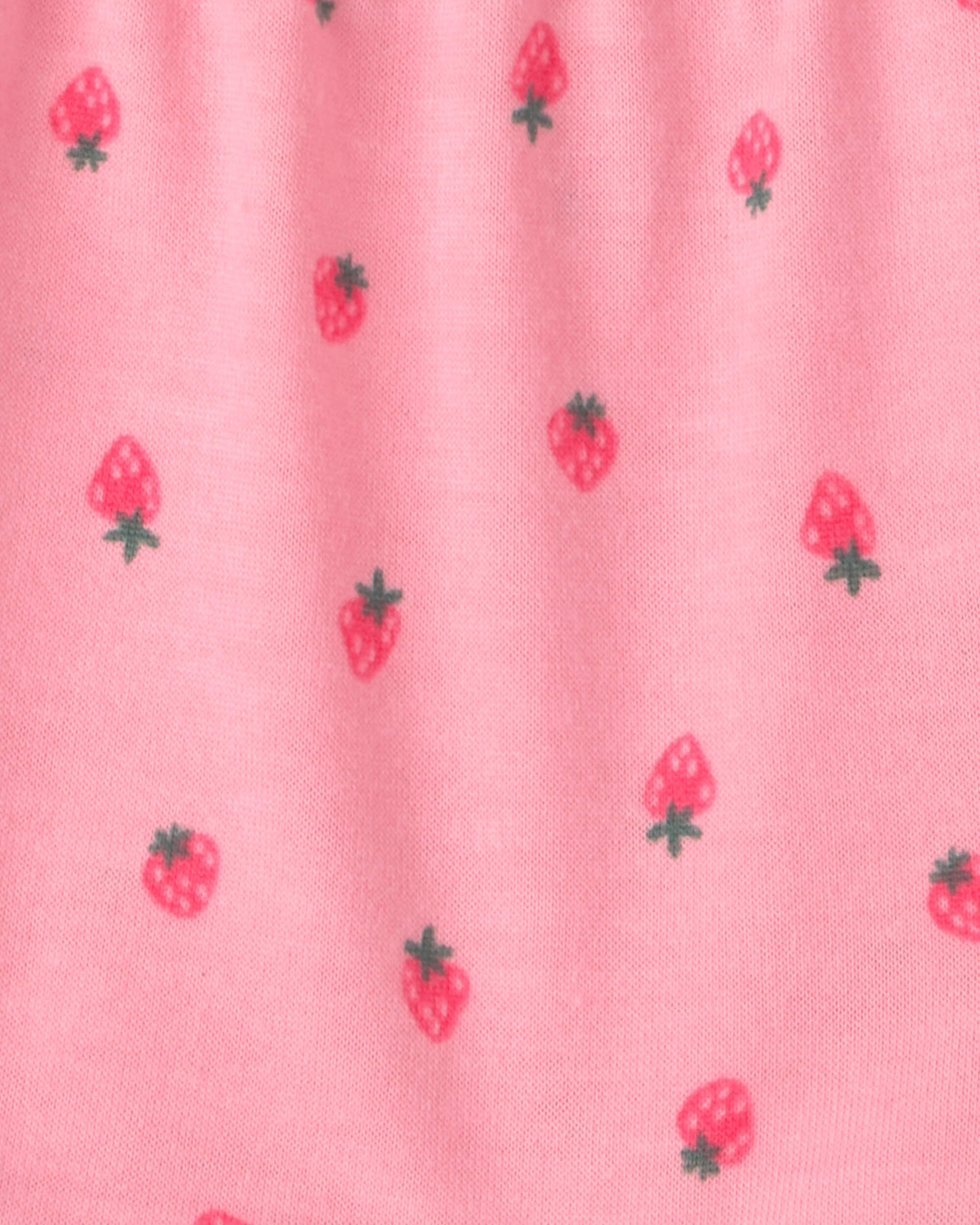 Toddler Girl 2-Piece Strawberry Polka Dots Sleeveless Pyjama Set - Pink