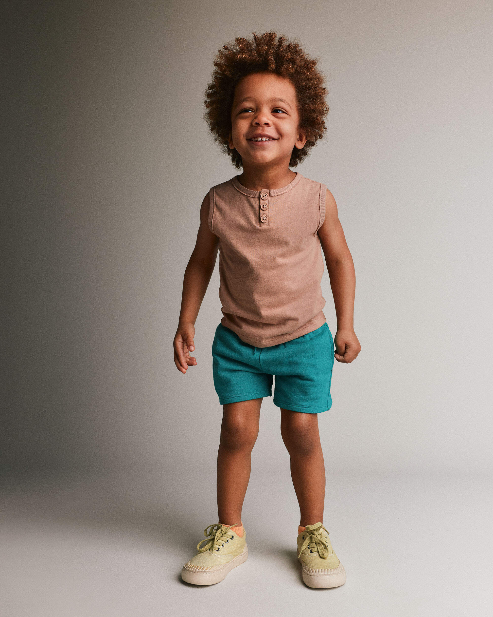 Toddler Boy Henley Tank - Tan