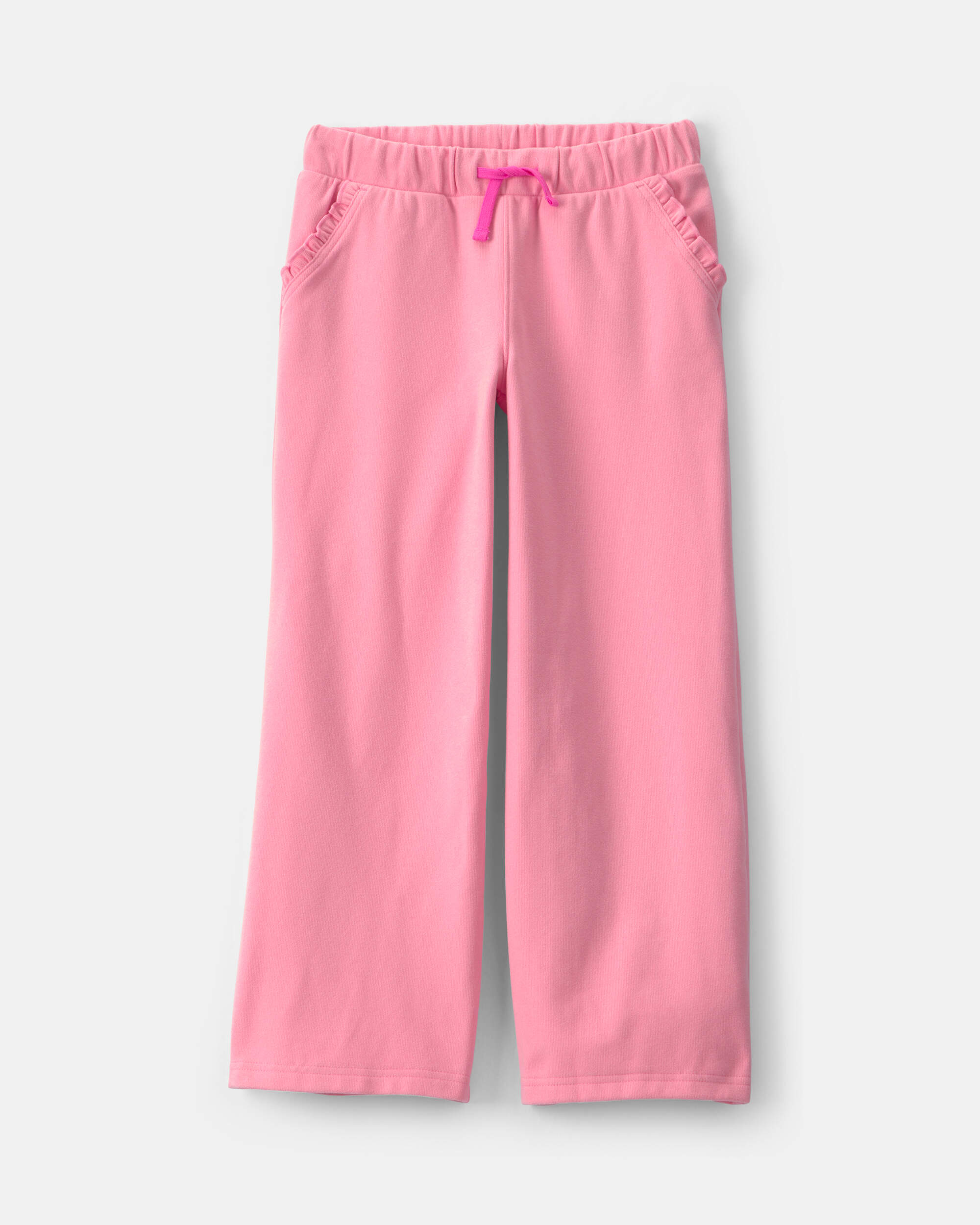 Girls Ribbed Pull-On Pants - Pink