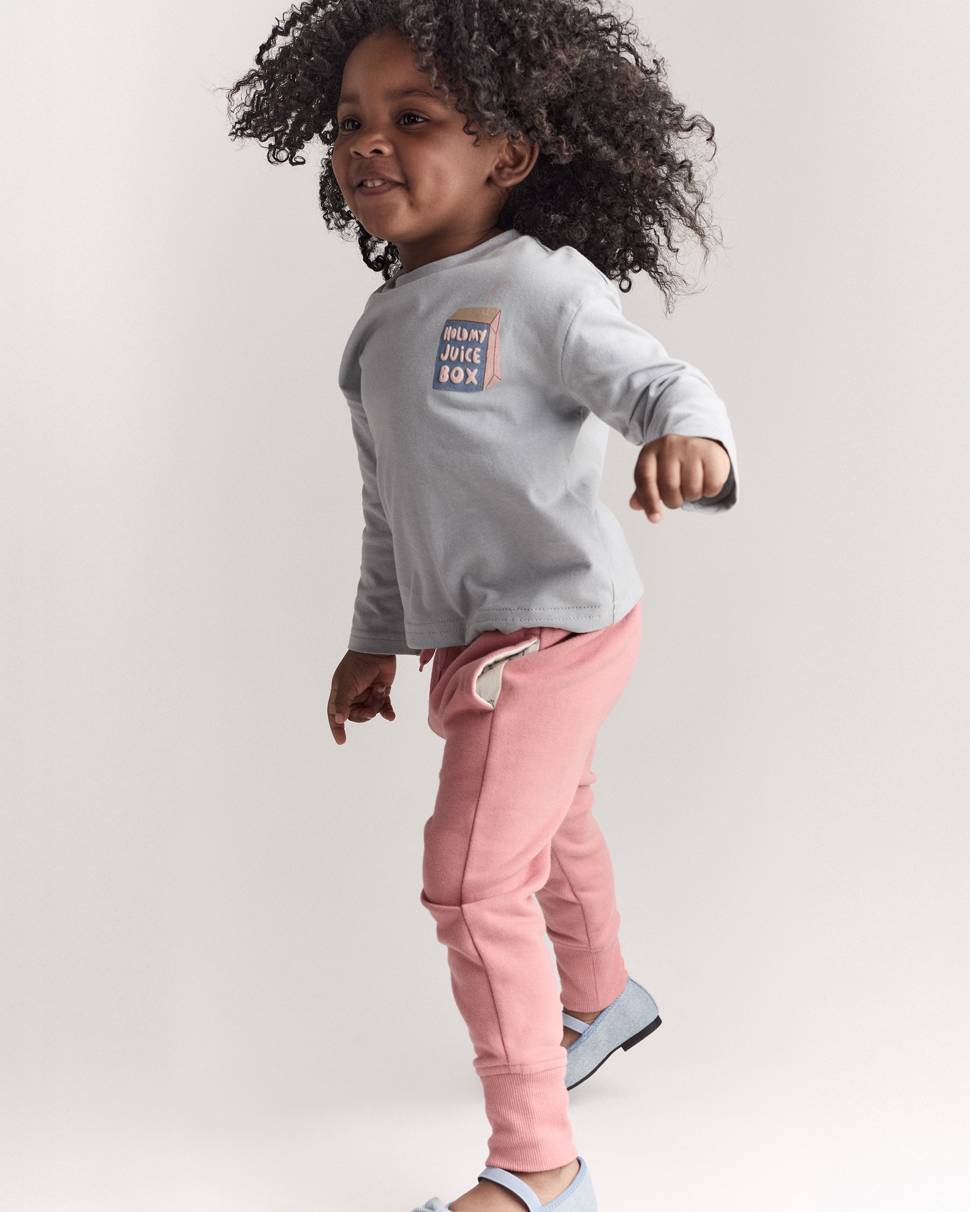 Toddler Hold My Juicebox Long-Sleeve Relaxed Graphic Tee - Light Blue