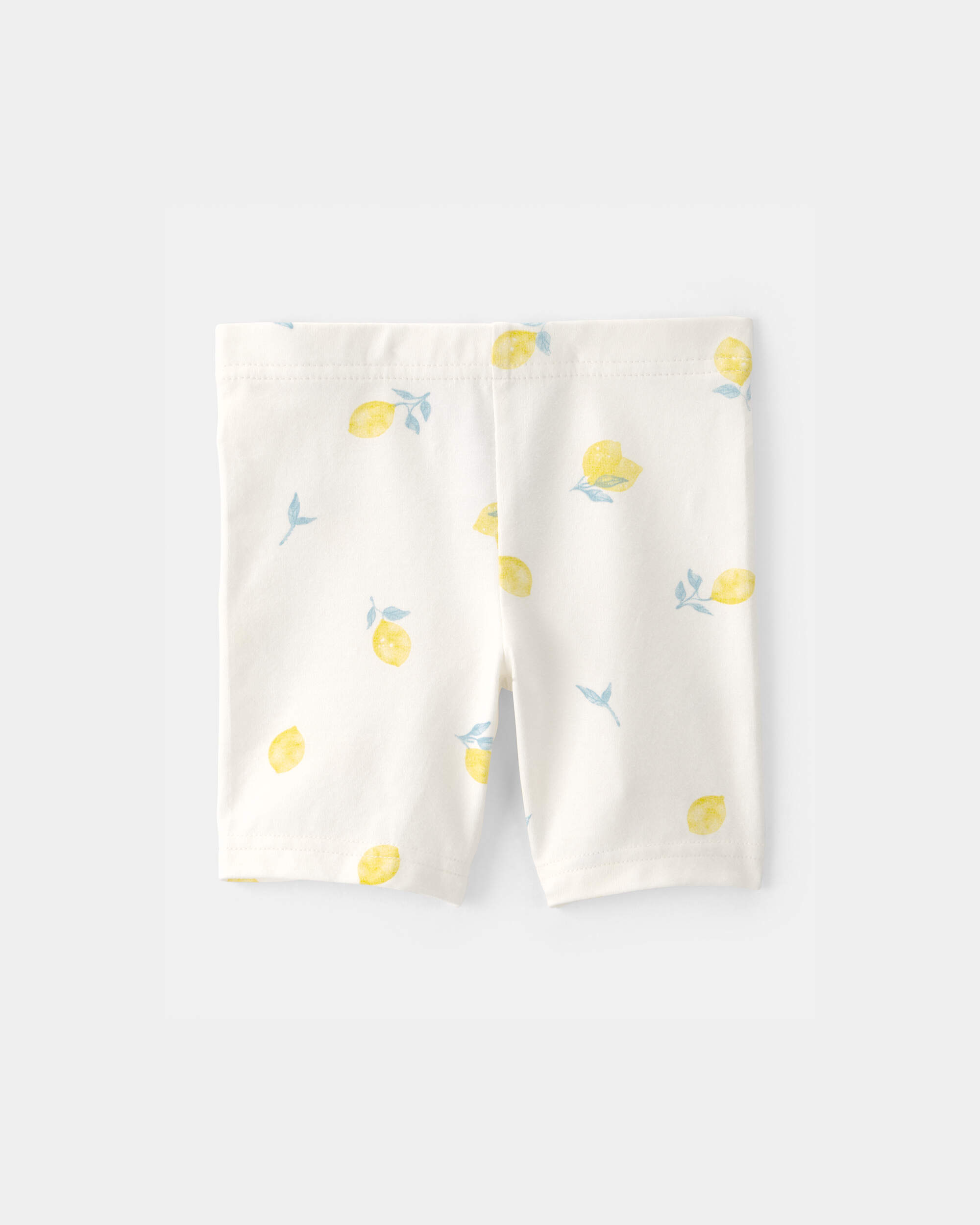 Toddler Girl Lemon Bike Shorts - Cream
