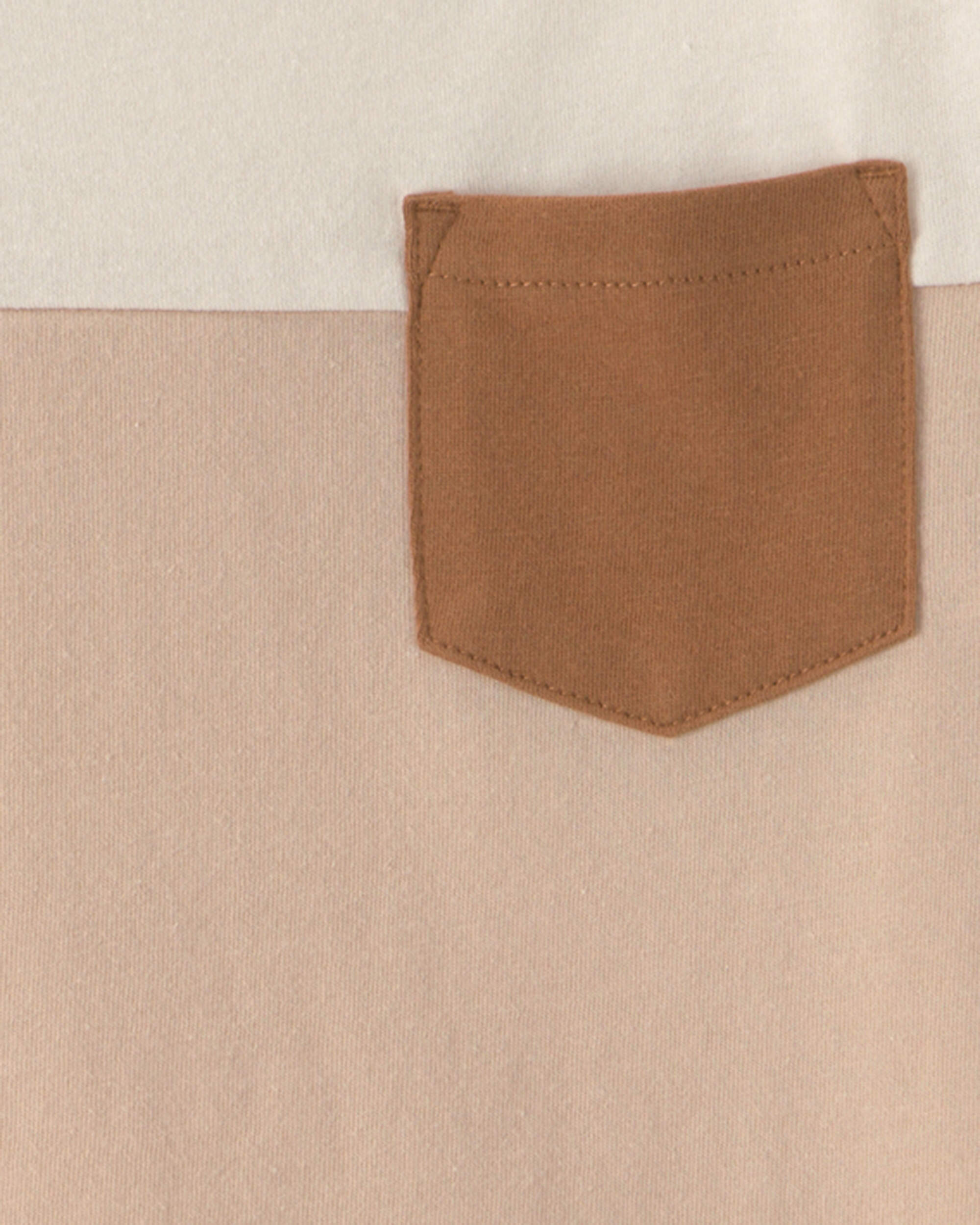 Toddler Boy colour Block Short-Sleeve T-Shirt - Tan/Ivory