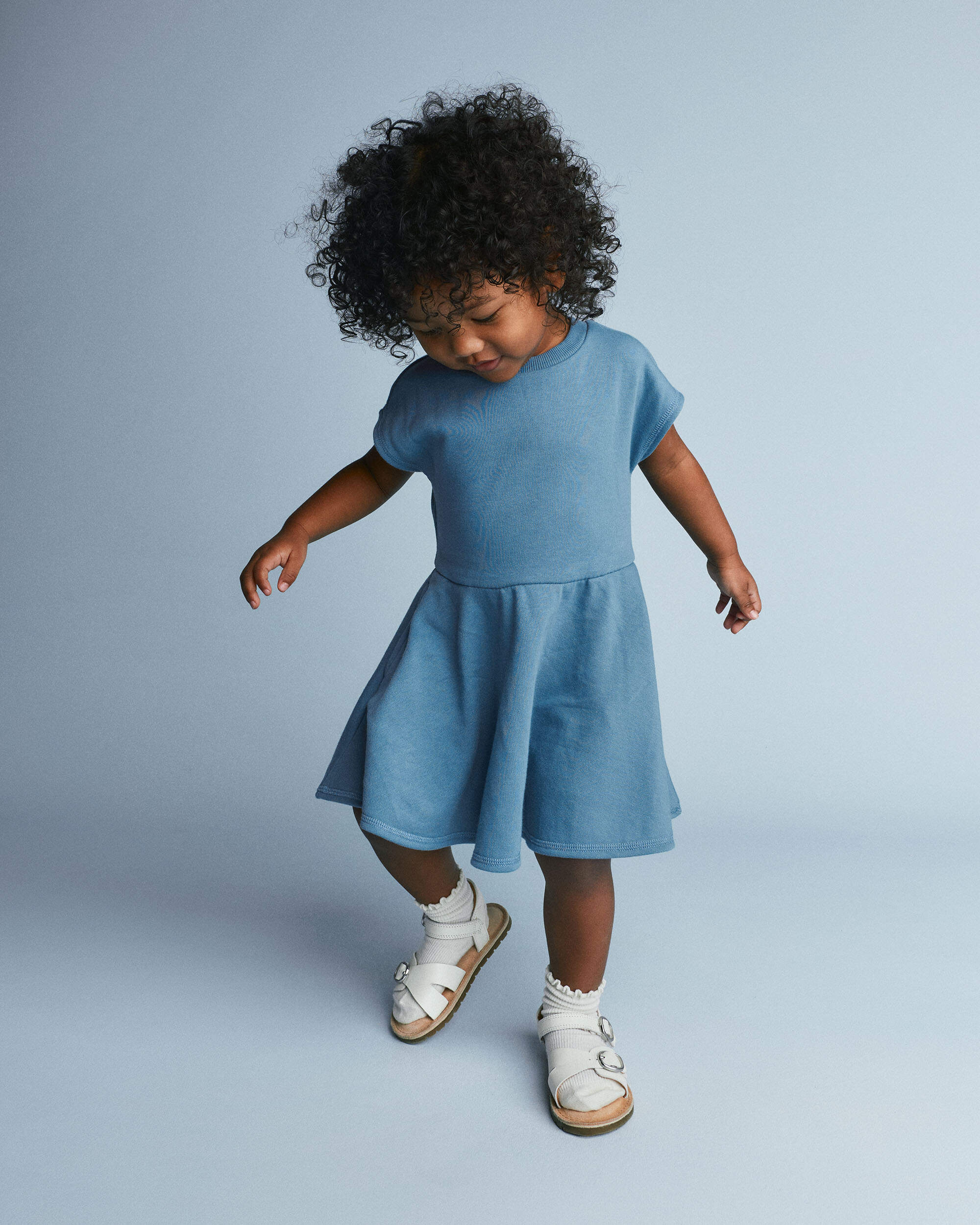 Toddler Girl French Terry Drop-Waist Dress - Teal