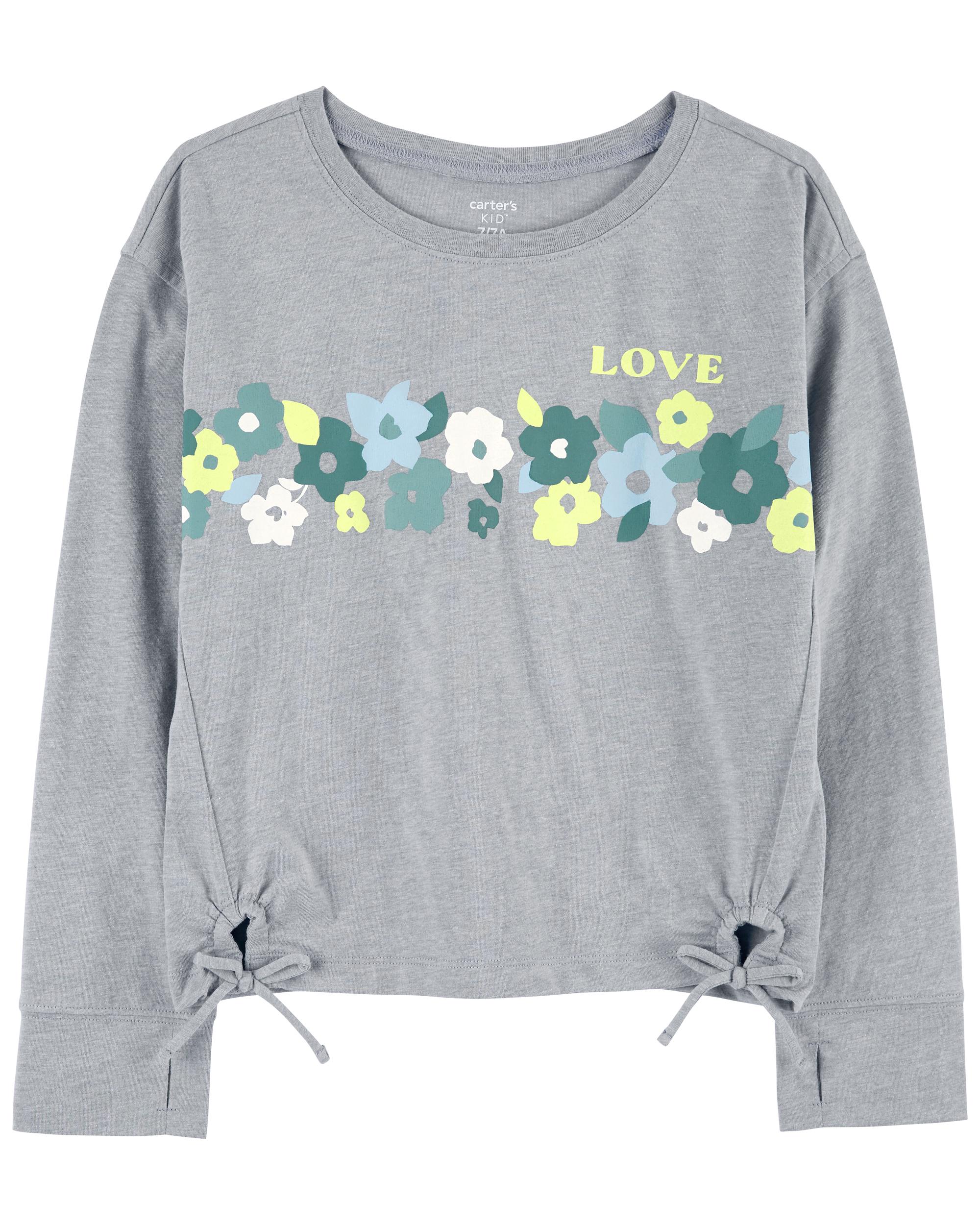 Grey Floral Jersey Top | carters.com