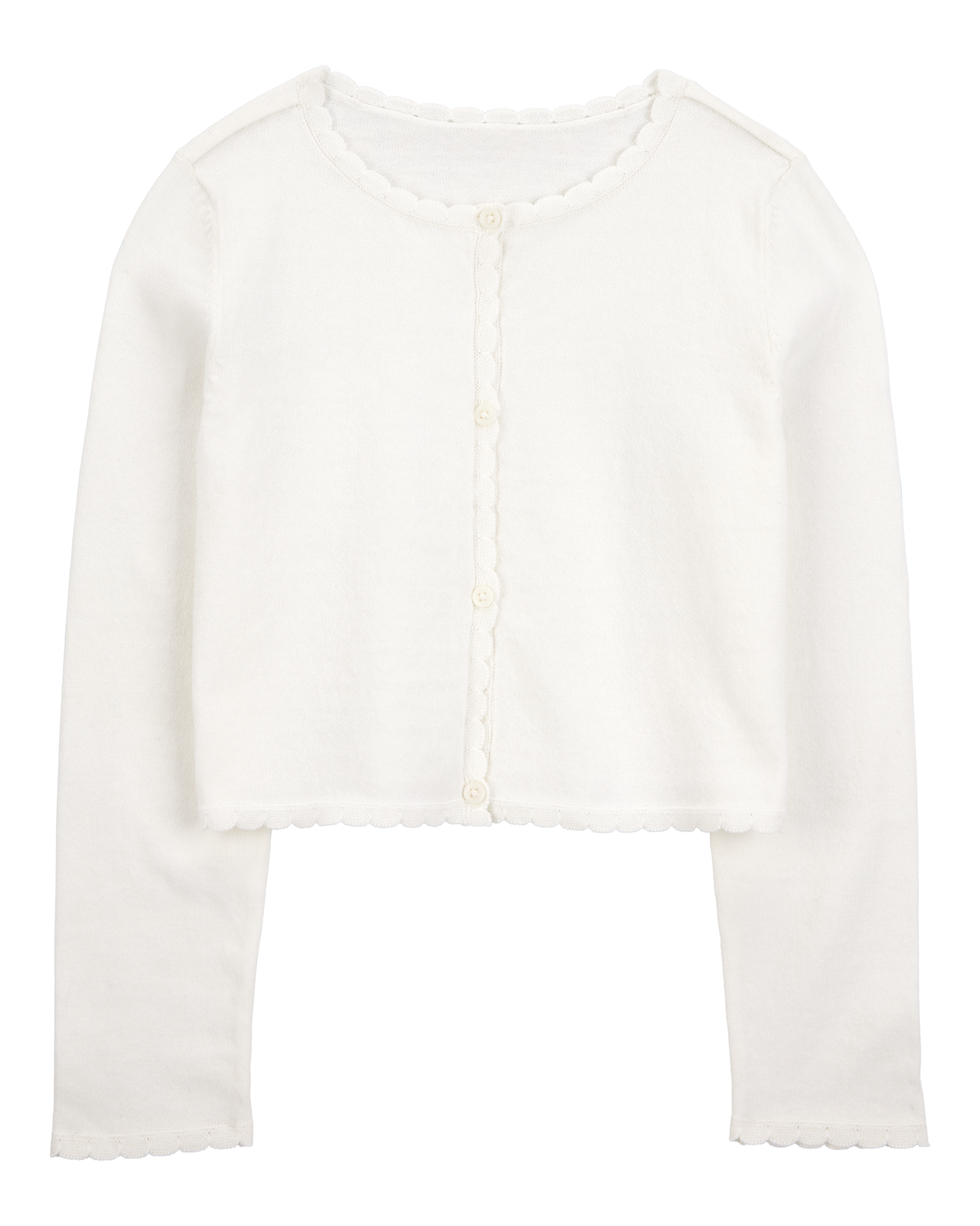 Kid Wave Trim Cardigan Sweater