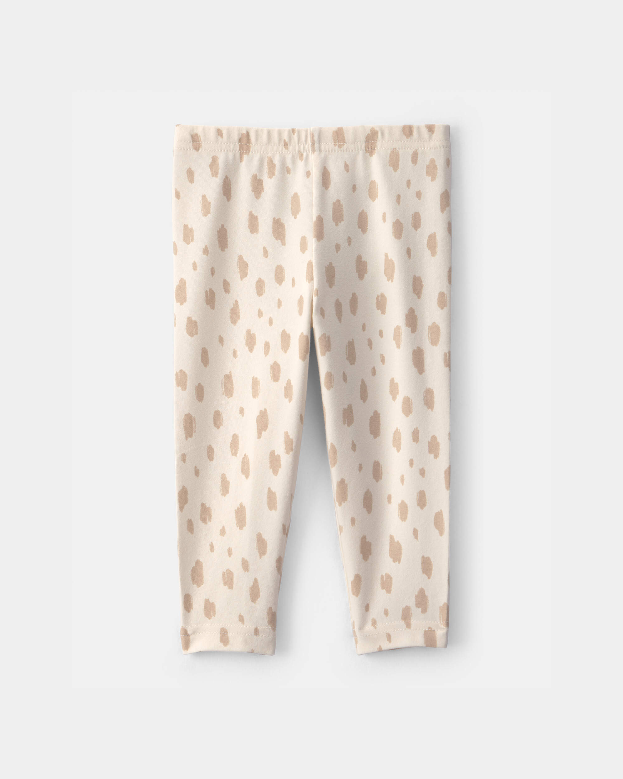 Baby Girl Dots Pull-On Stretch Leggings - Cream