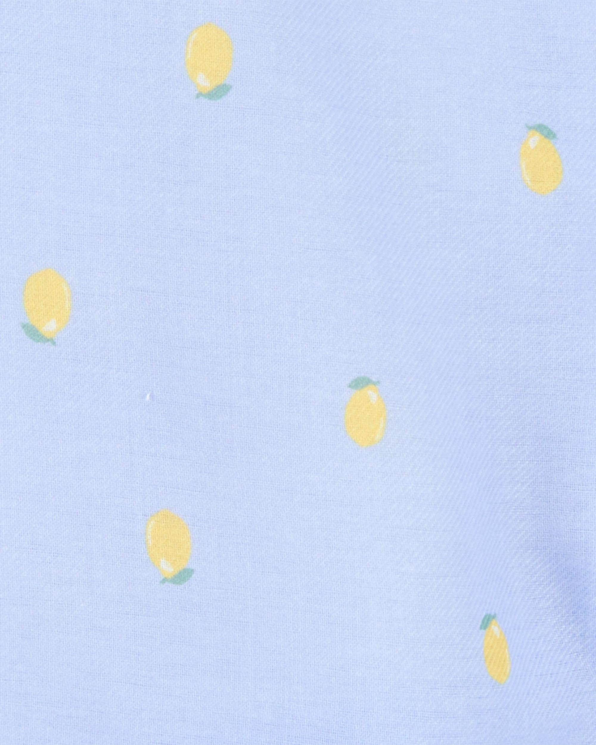 Kid Lemon Print Loose Fit 2-Piece Pyjamas - Blue