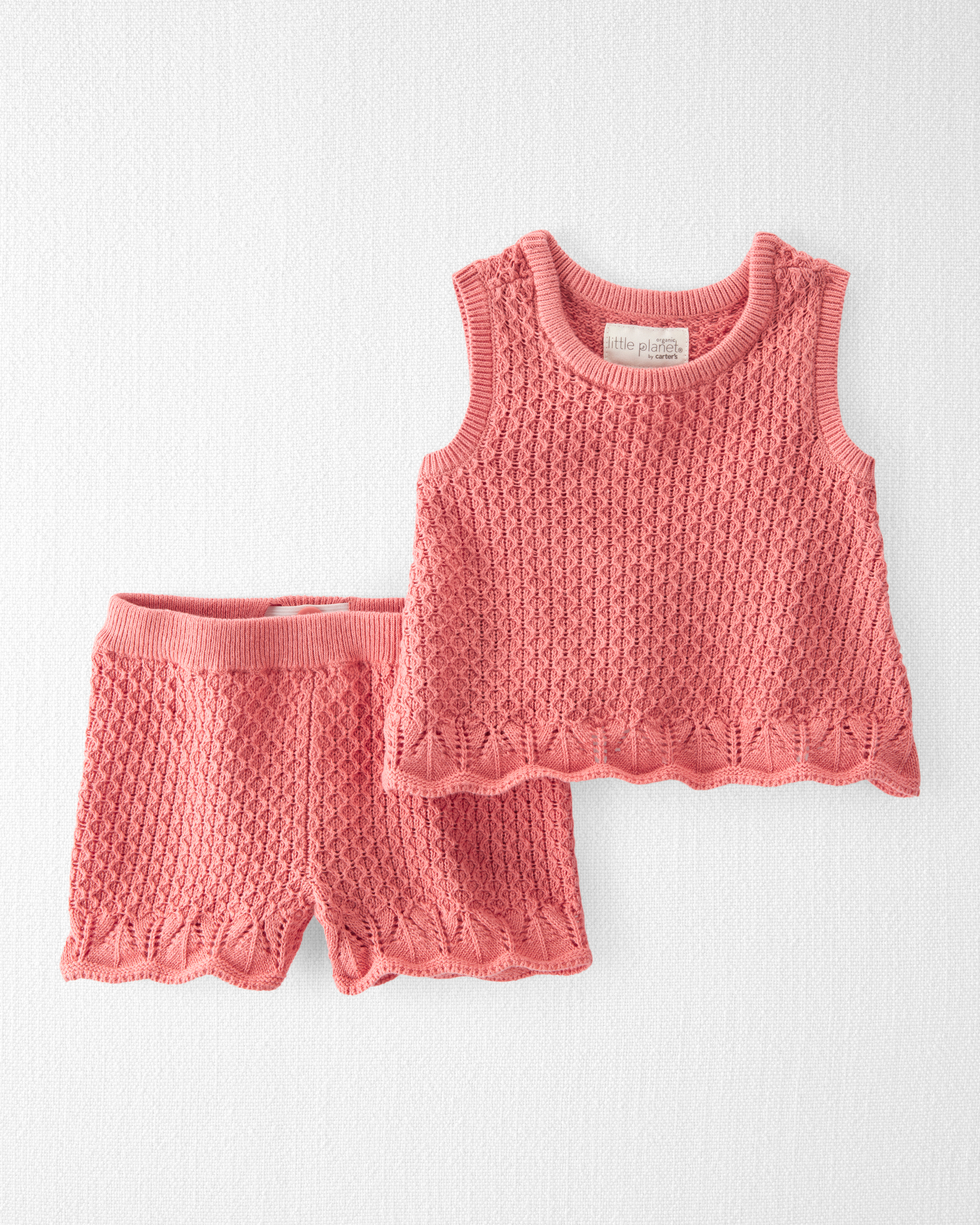 Baby 2-Piece Organic Cotton Crotchet Knit Set