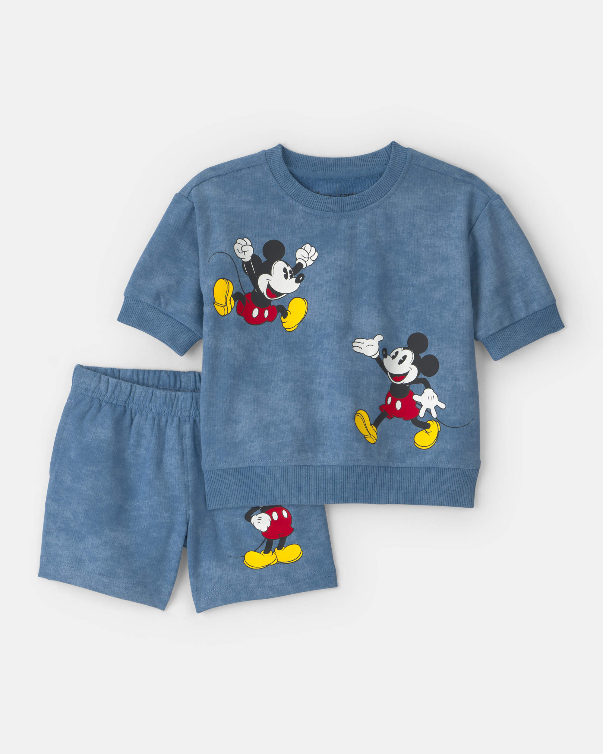 Baby 2-Piece Disney© Mickey Mouse French Terry Top & Short Set - Blue
