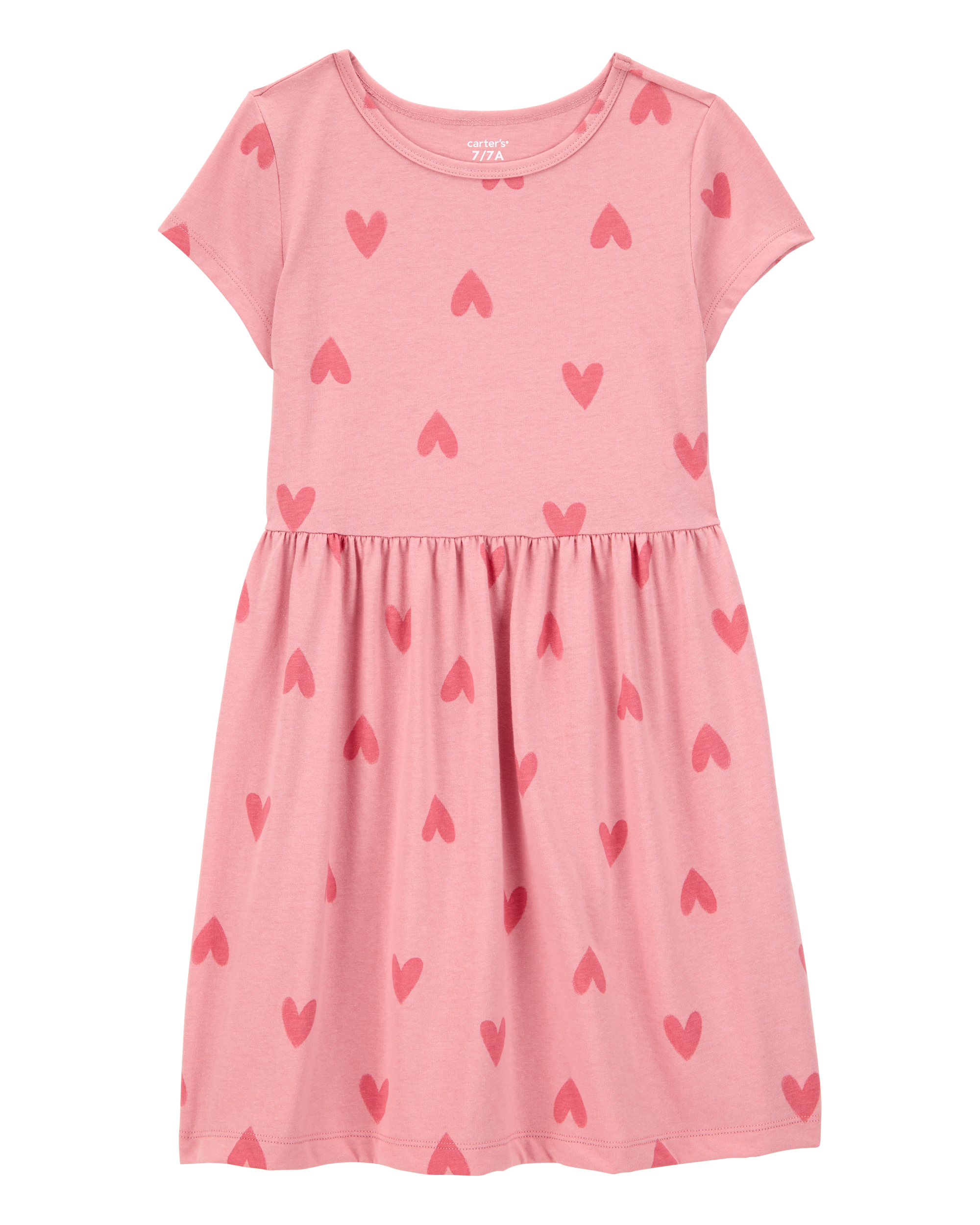Kid Heart-Print Short-Sleeve Dress