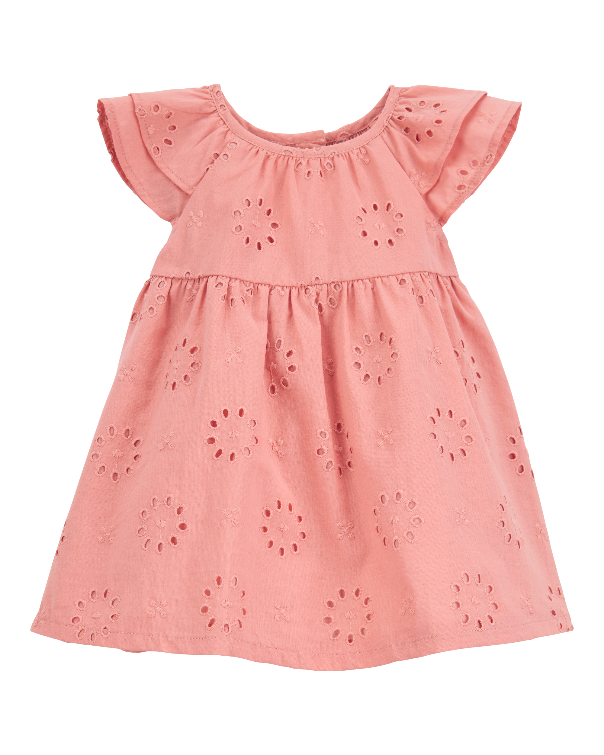 Baby Eyelet Cotton Dress - Pink