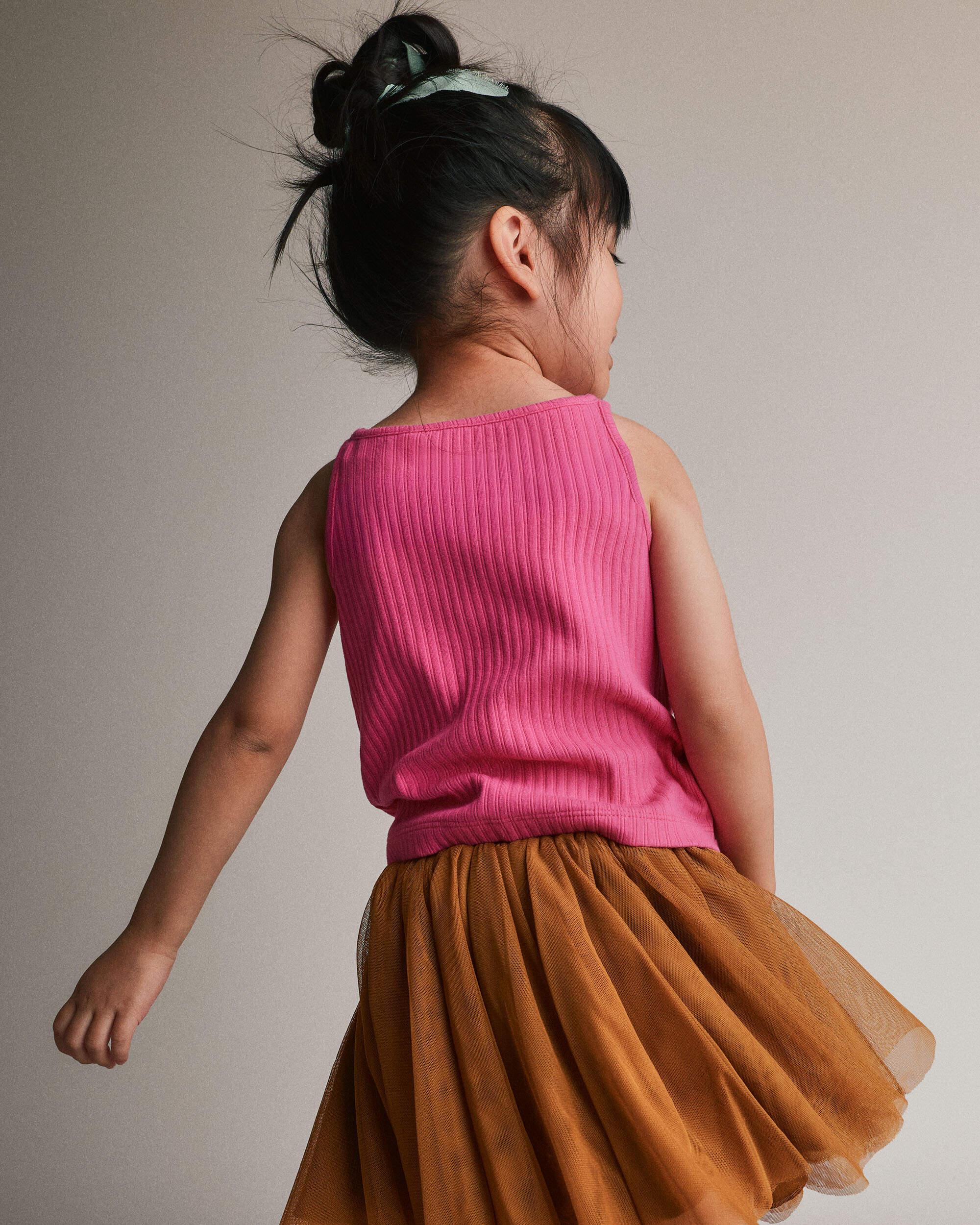 Toddler Girl Tie-Front Ribbed Tank - Hot Pink