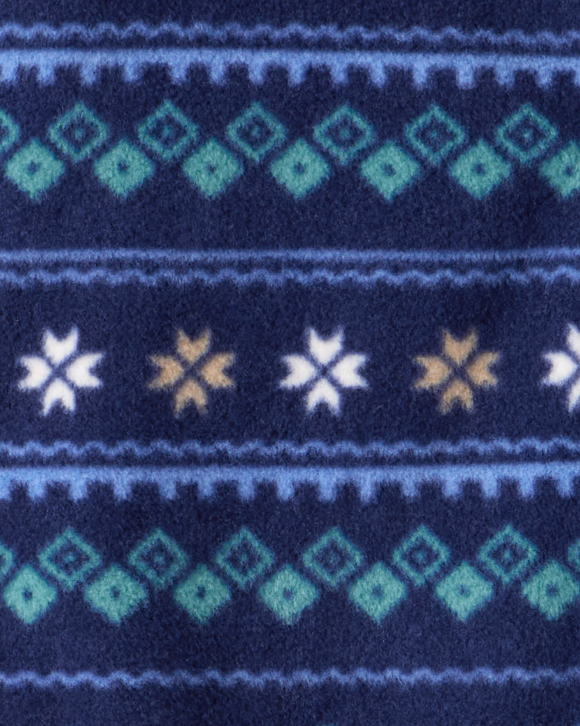 Baby Boy Fair Isle Fleece Long-Sleeve Loose Fit Sleeper