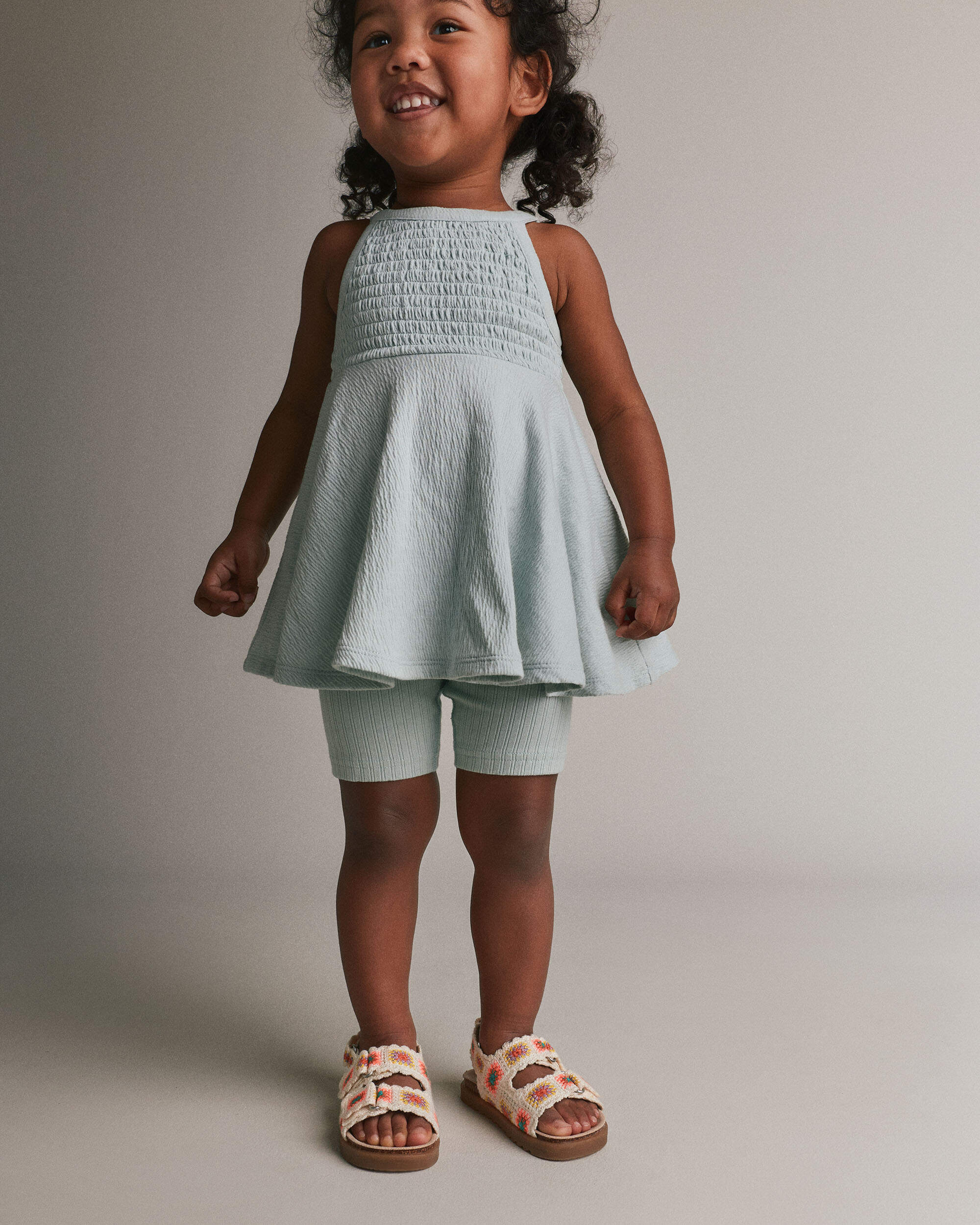 Toddler Girl Brooklyn Bike Shorts - Light Blue