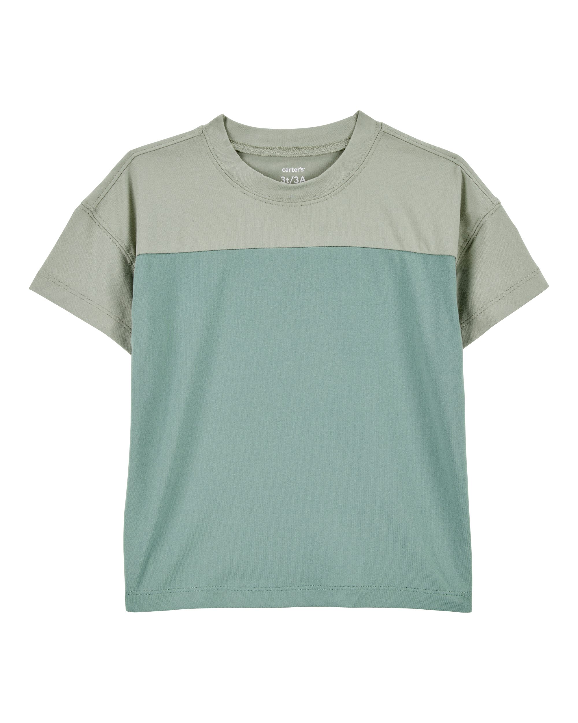 Toddler Colourblock Knit Short-Sleeve Tee - Green