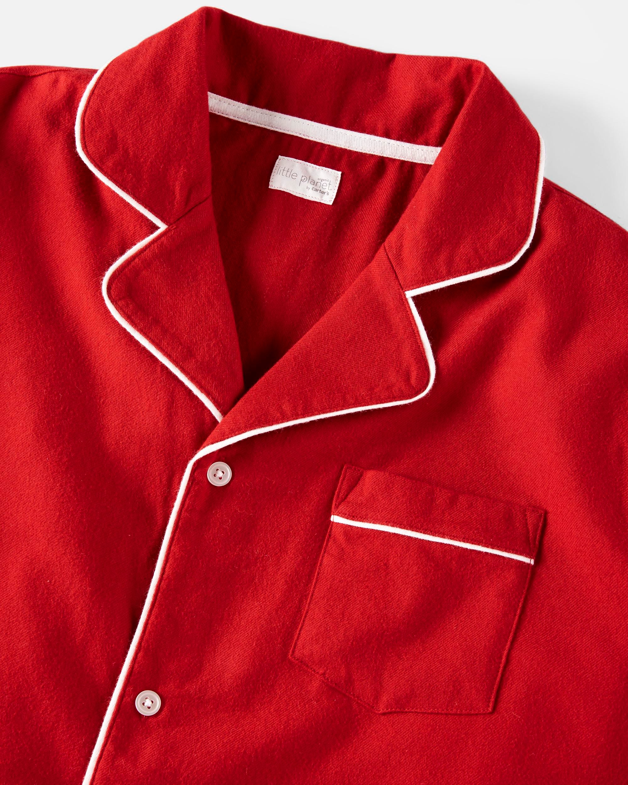 Perfect Red Adult Organic Cotton Button Front Pyjamas Set Carter s Oshkosh Canada
