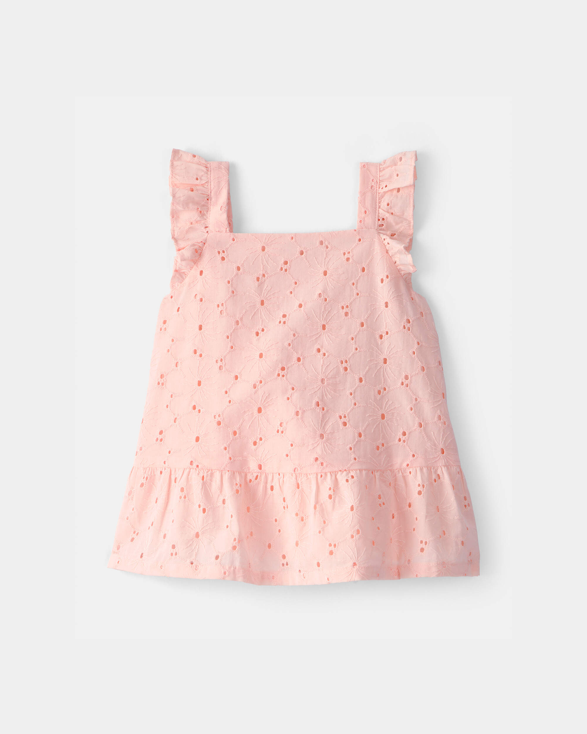 Toddler Girl Eyelet Top - Pink
