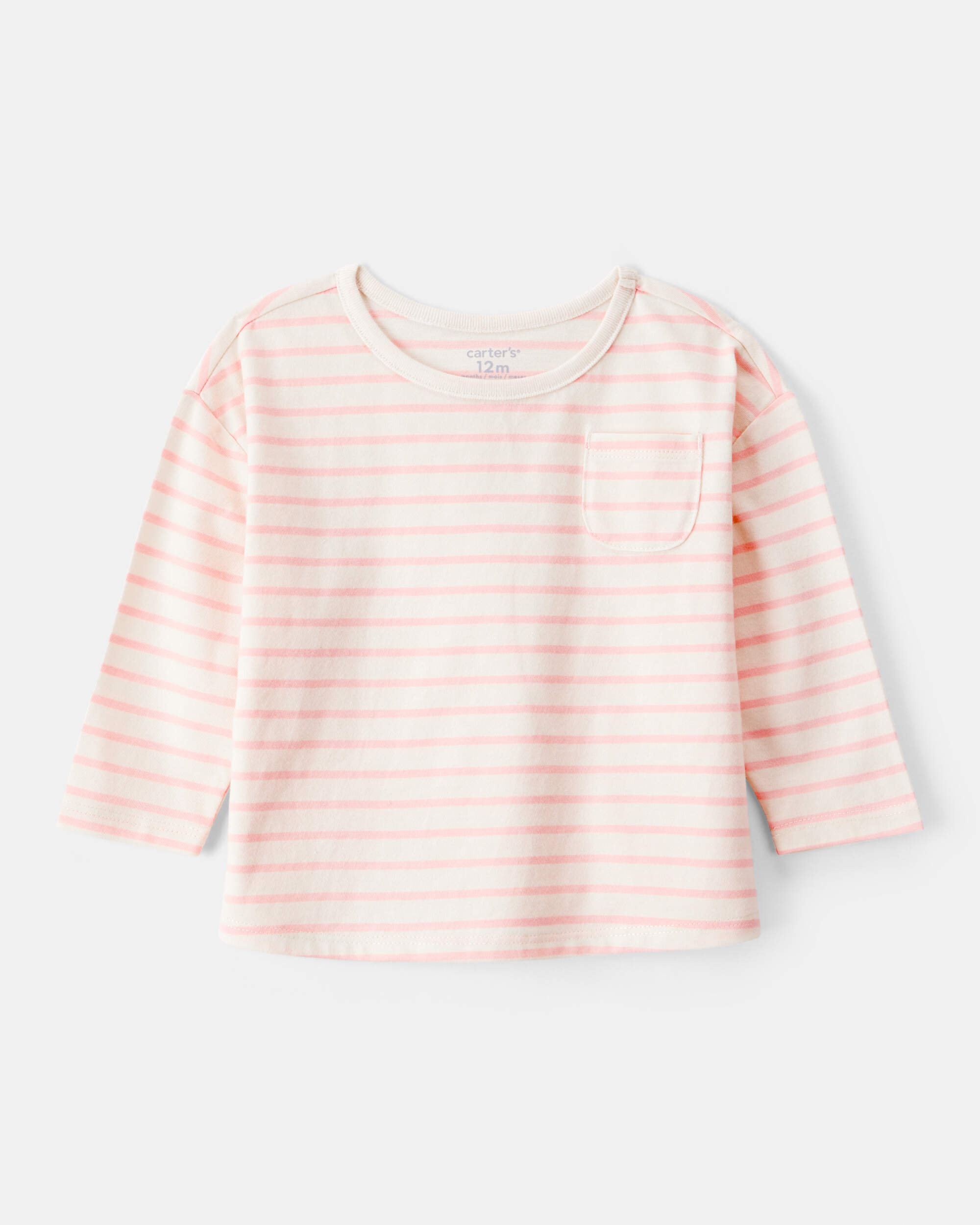 Baby Girl Striped Long-Sleeve Top - Pink