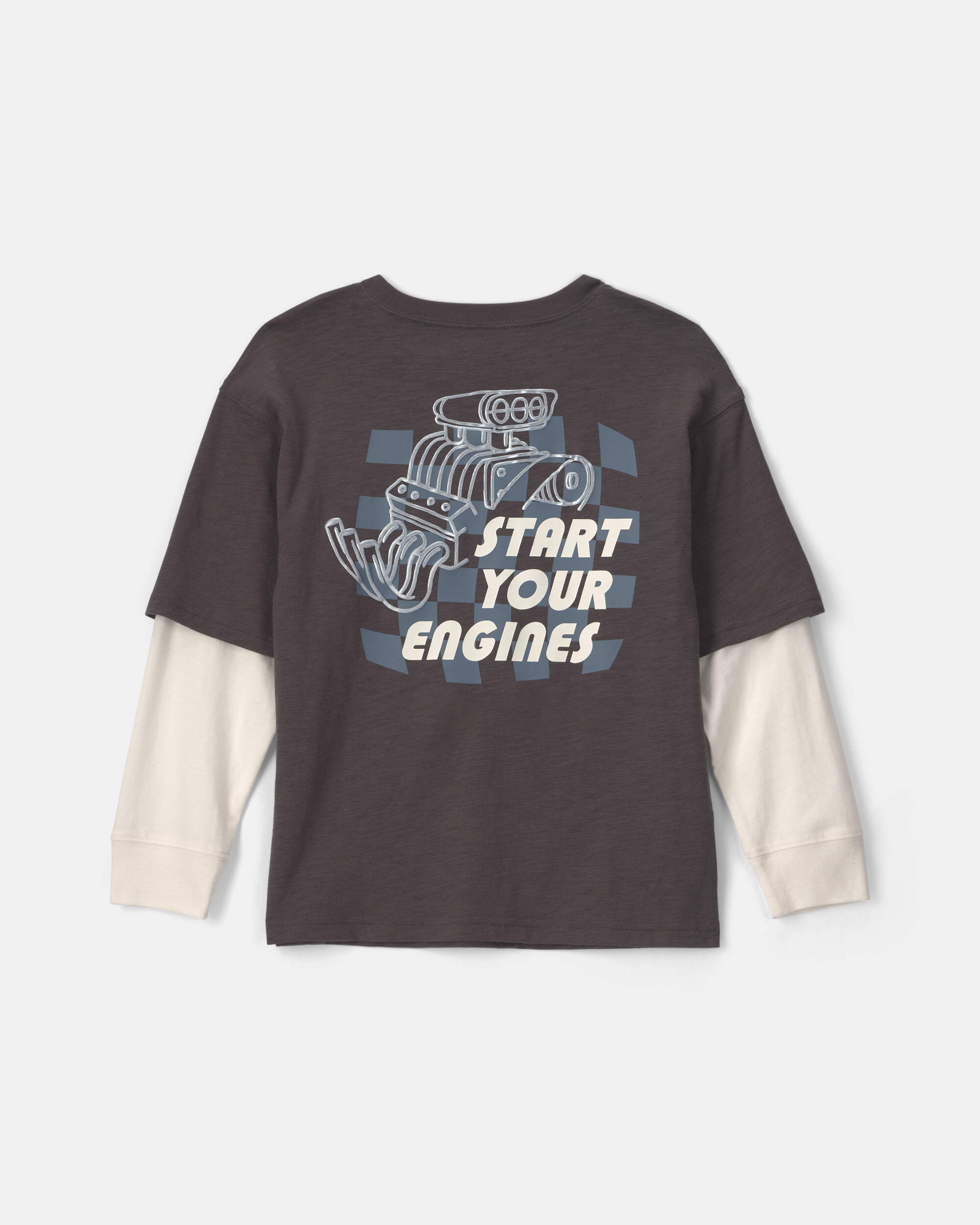 Boys 'No turning Back' Car Long-Sleeve Top - Black/Cream
