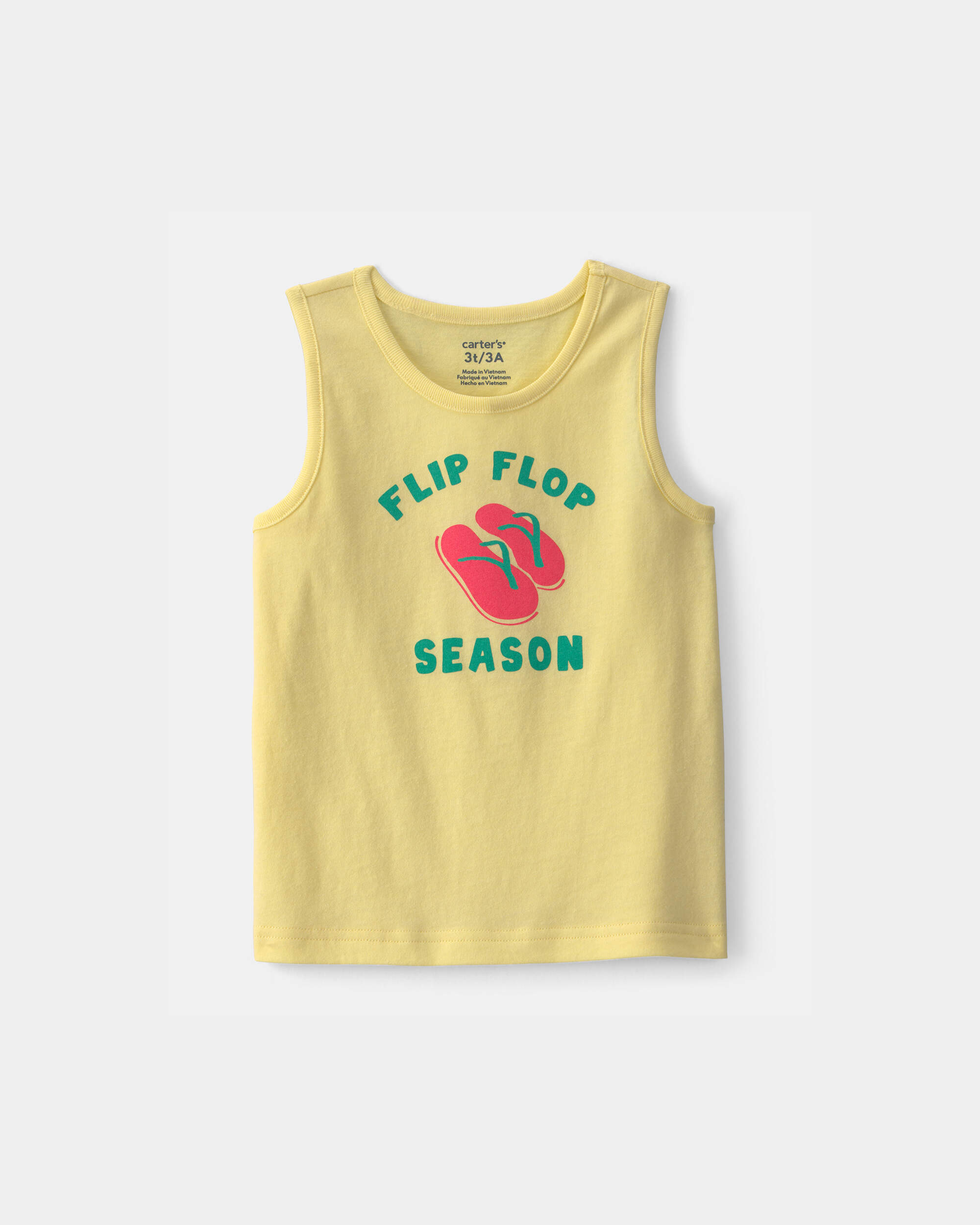 Toddler 'Flip Flop Season' Graphic Tank - Yellow