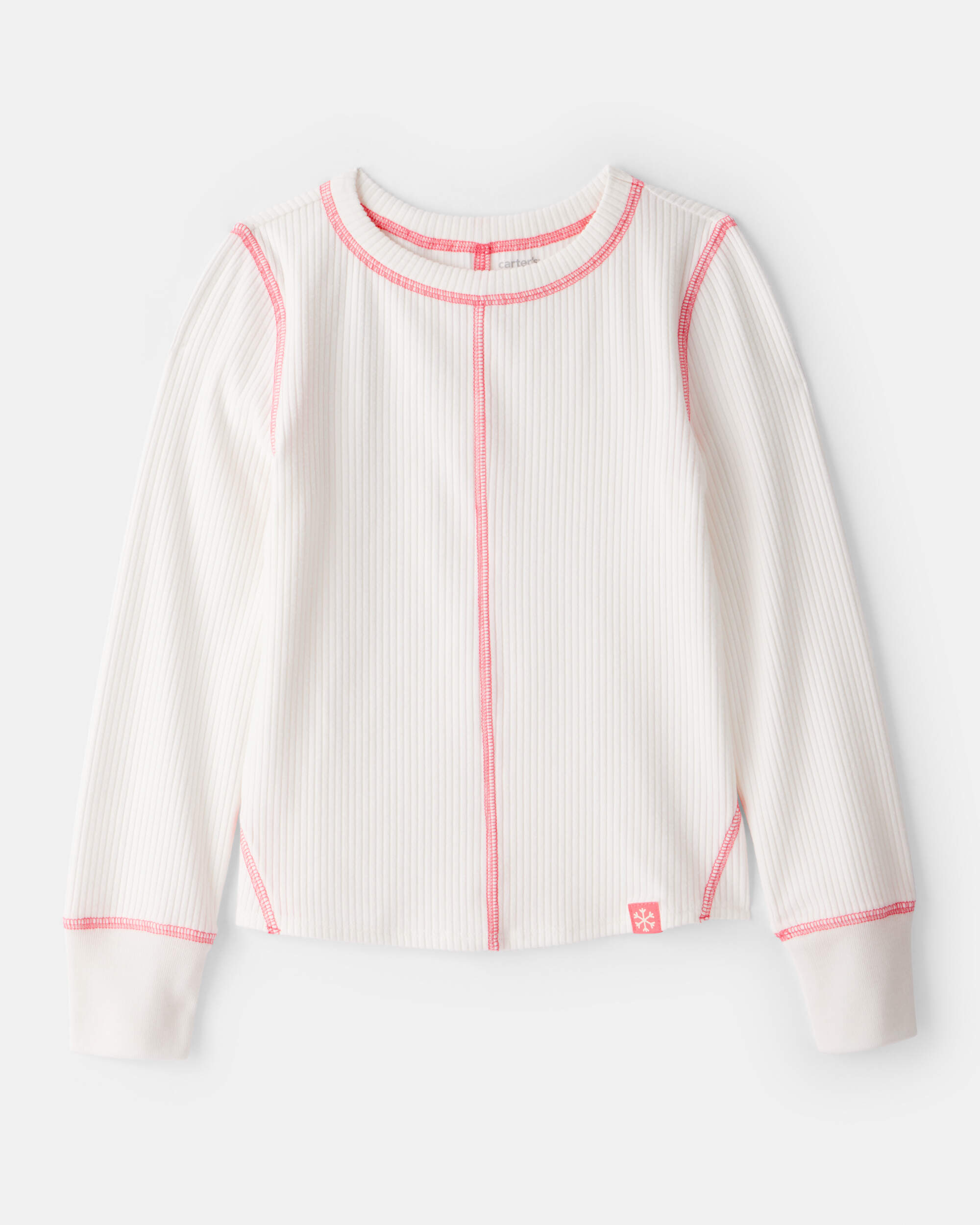 Girls Active Rib Long-Sleeve Top - Cream