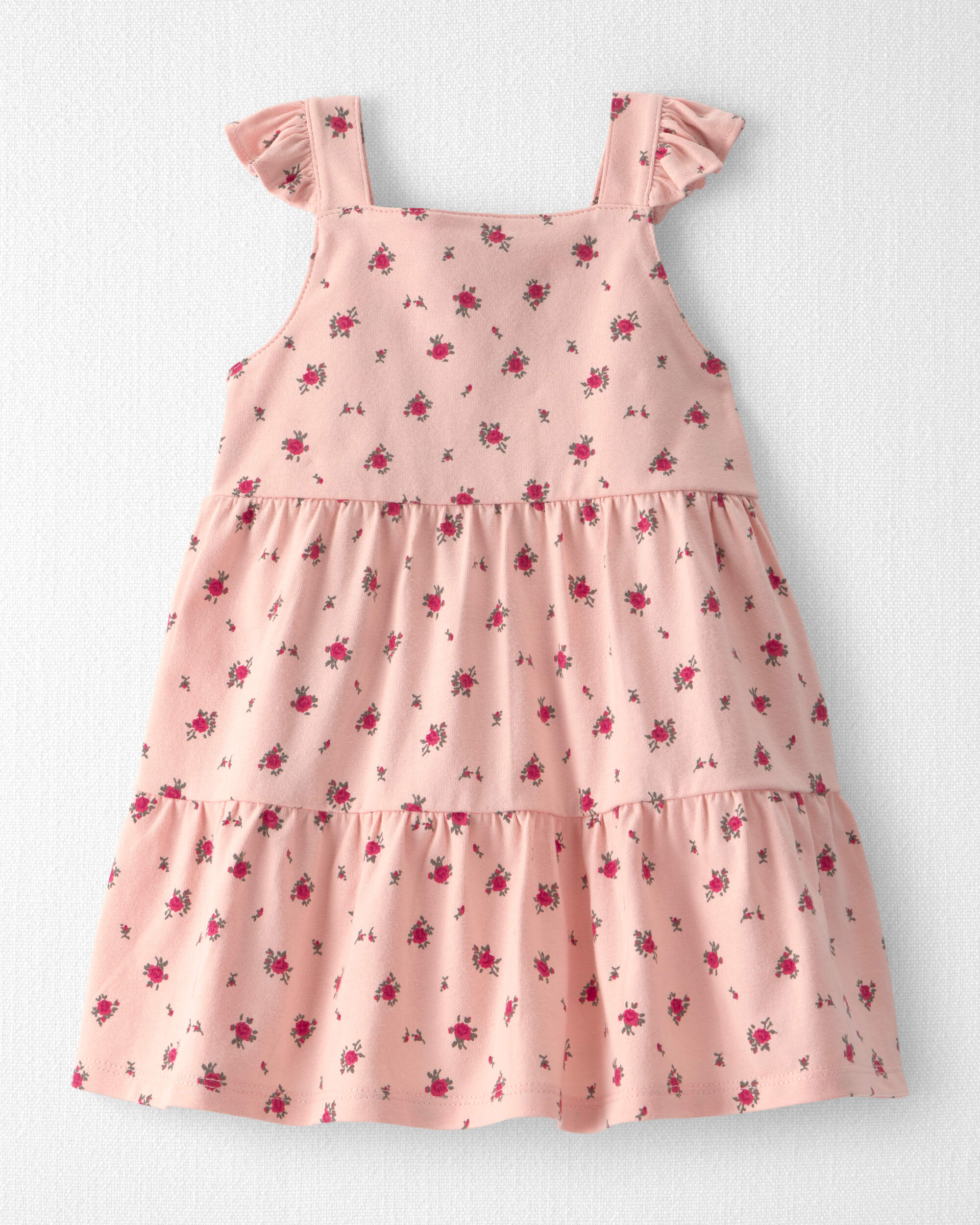Baby Girl Organic Cotton Floral Tiered Dress