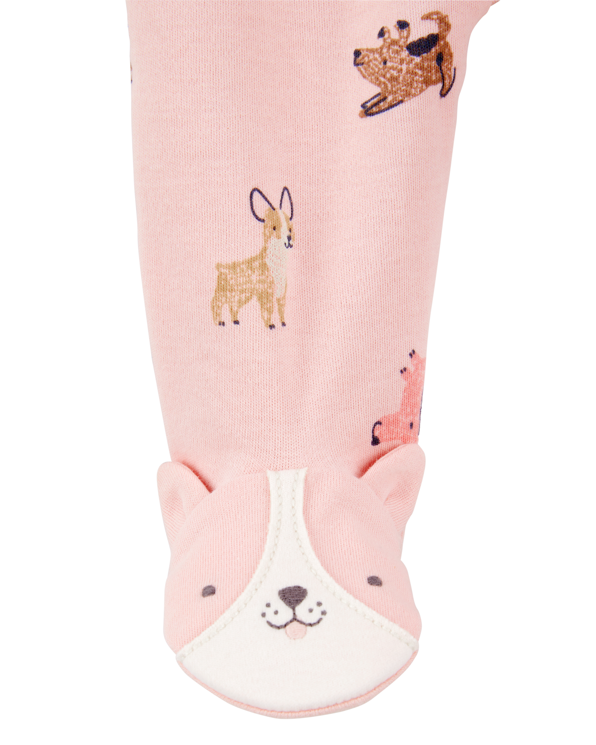 Baby Girl Dog Print 2-Way Zip Cotton Sleeper pyjamas