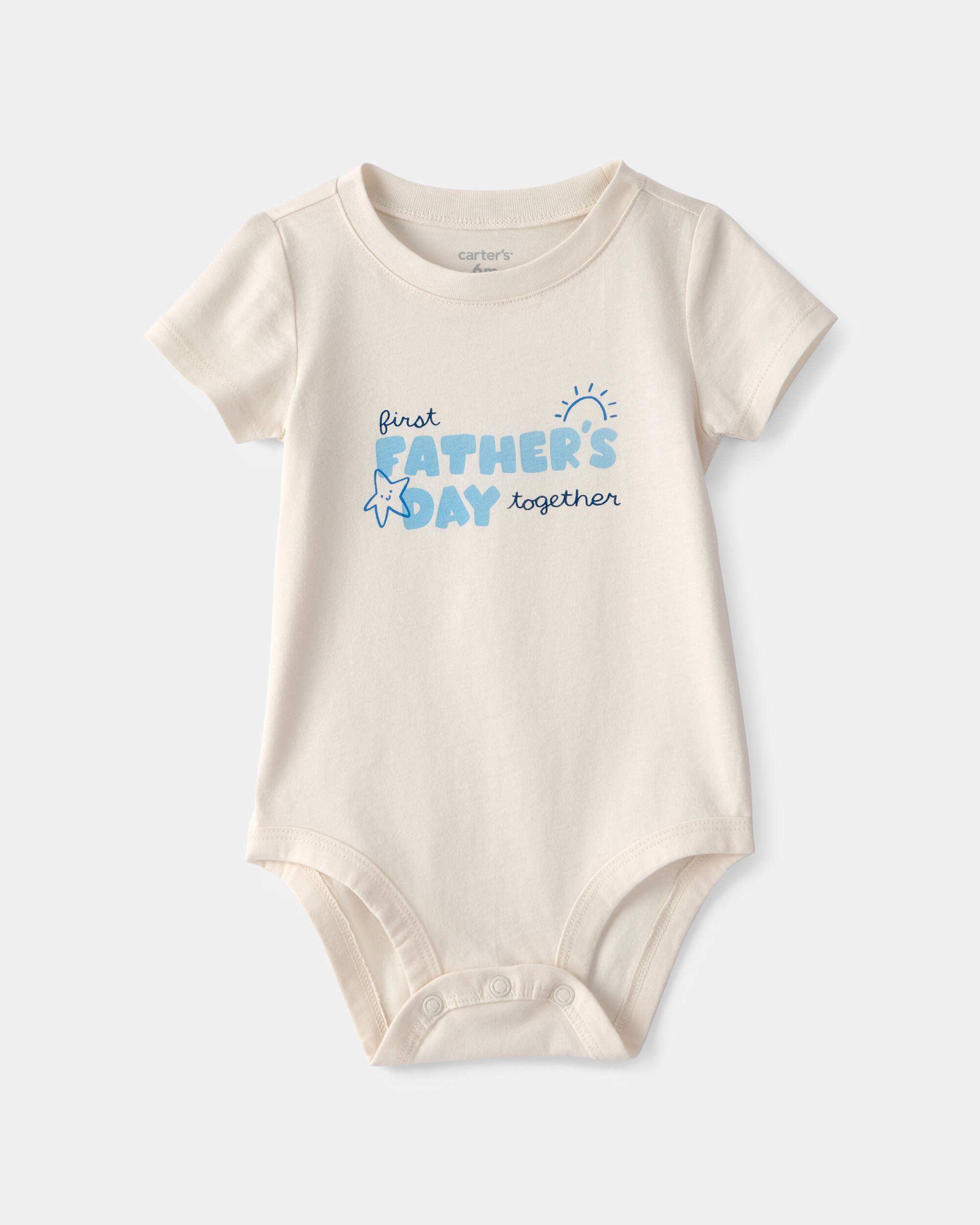Baby 'Fathers Day' Graphic Bodysuit - Cream