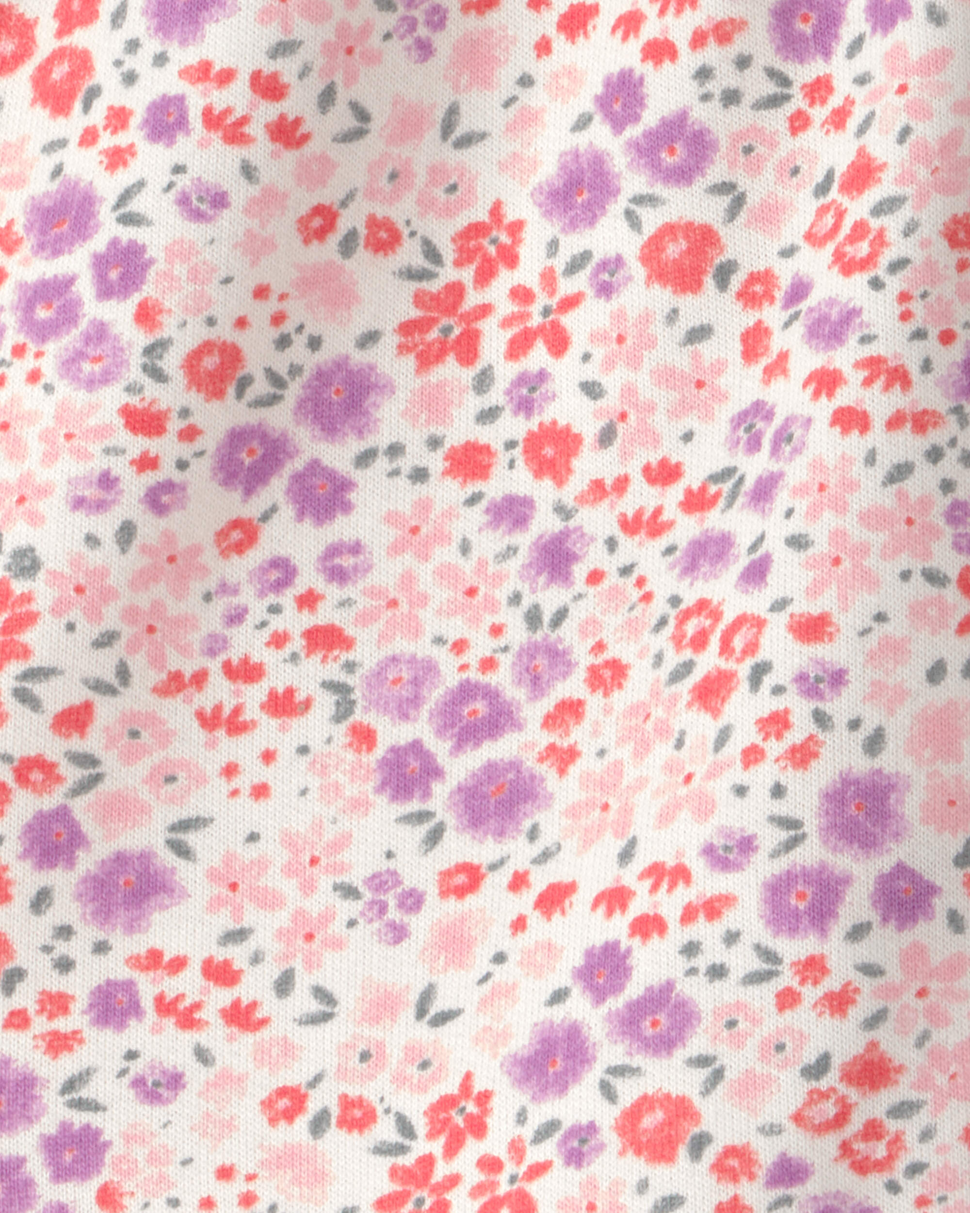 Girls Floral French Terry Shorts - Pink