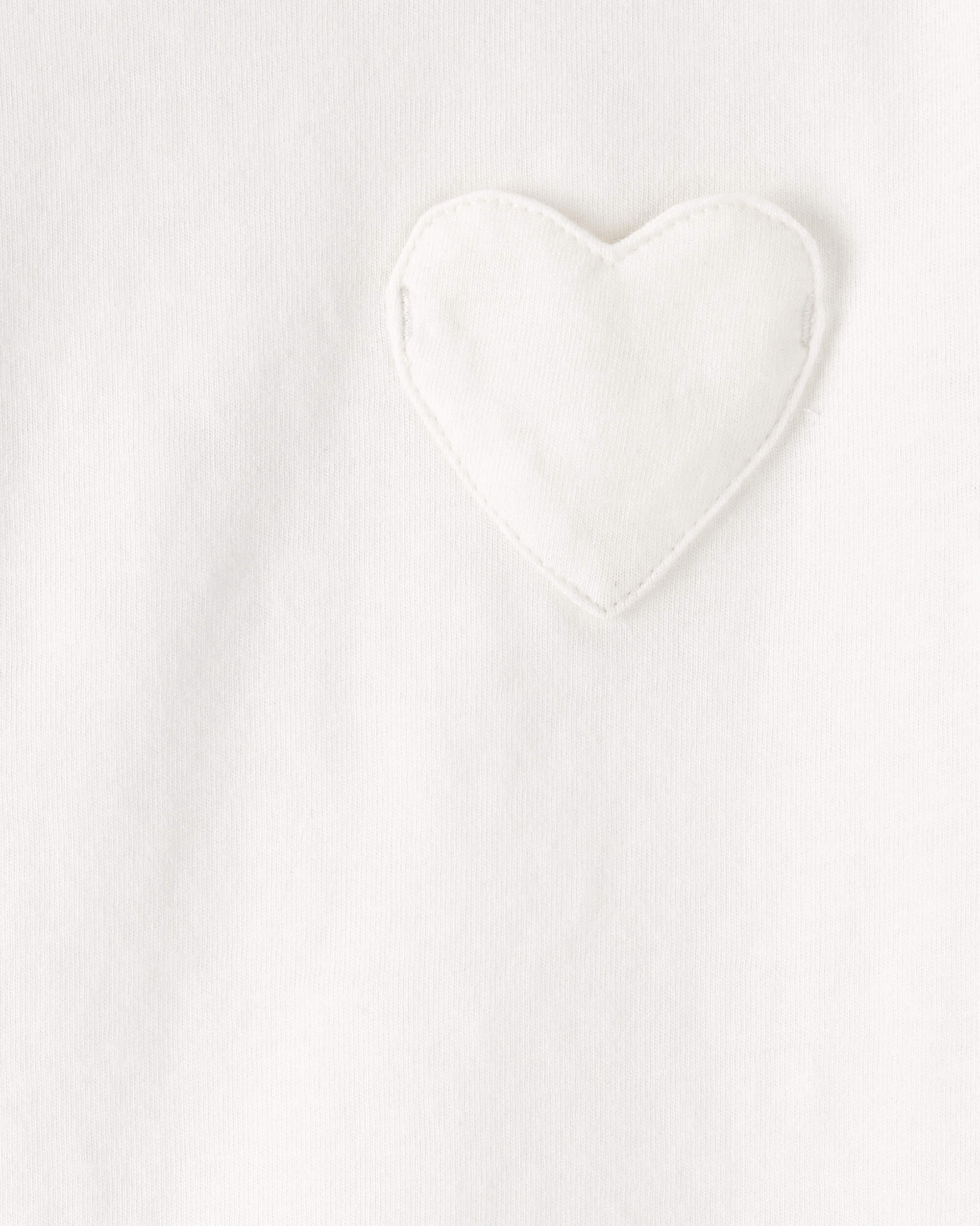 Toddler Girl Heart Pocket Top - Ivory
