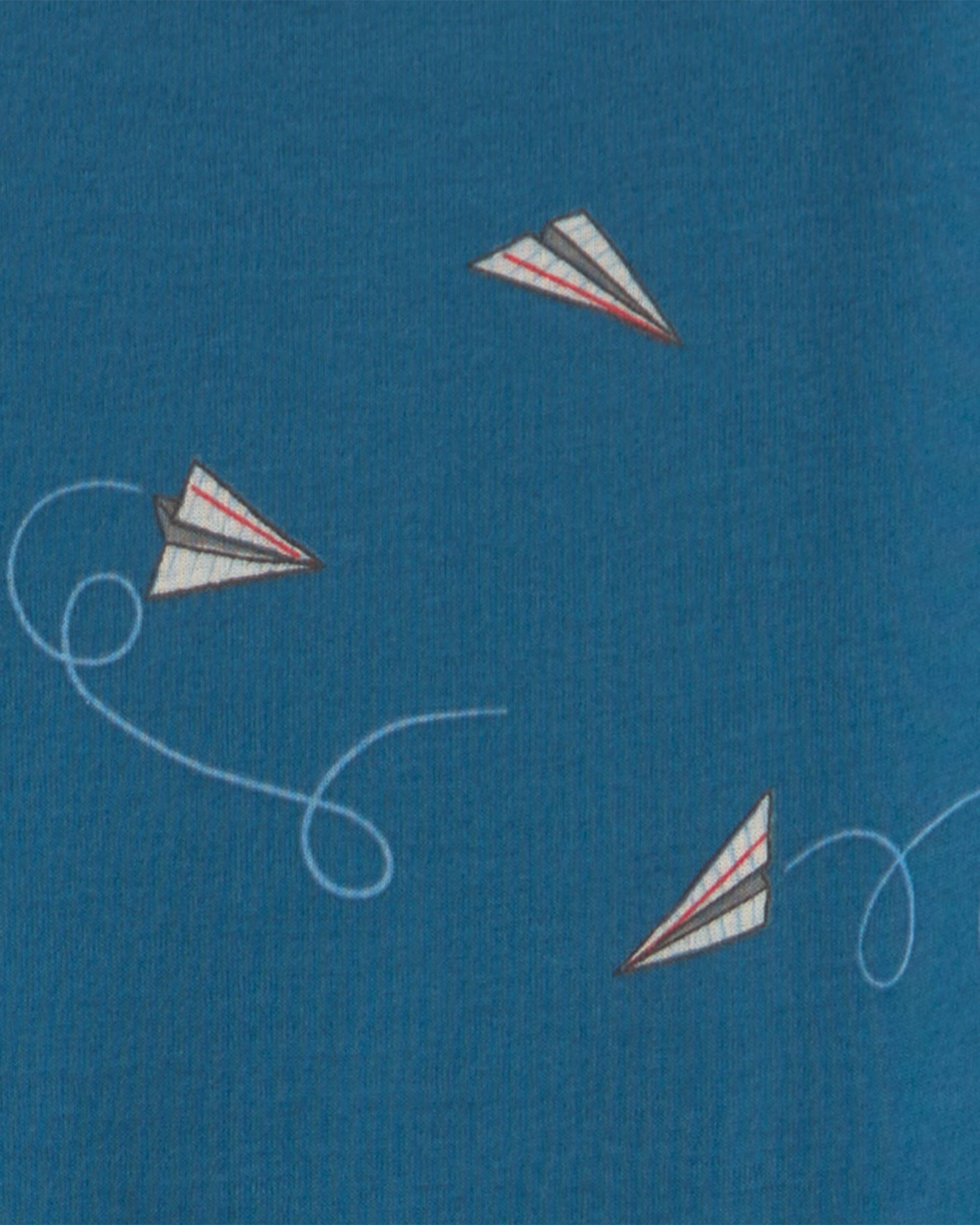 Boys Paper Airplane 100% Cotton 2-Piece Pyjama Set - Navy Blue